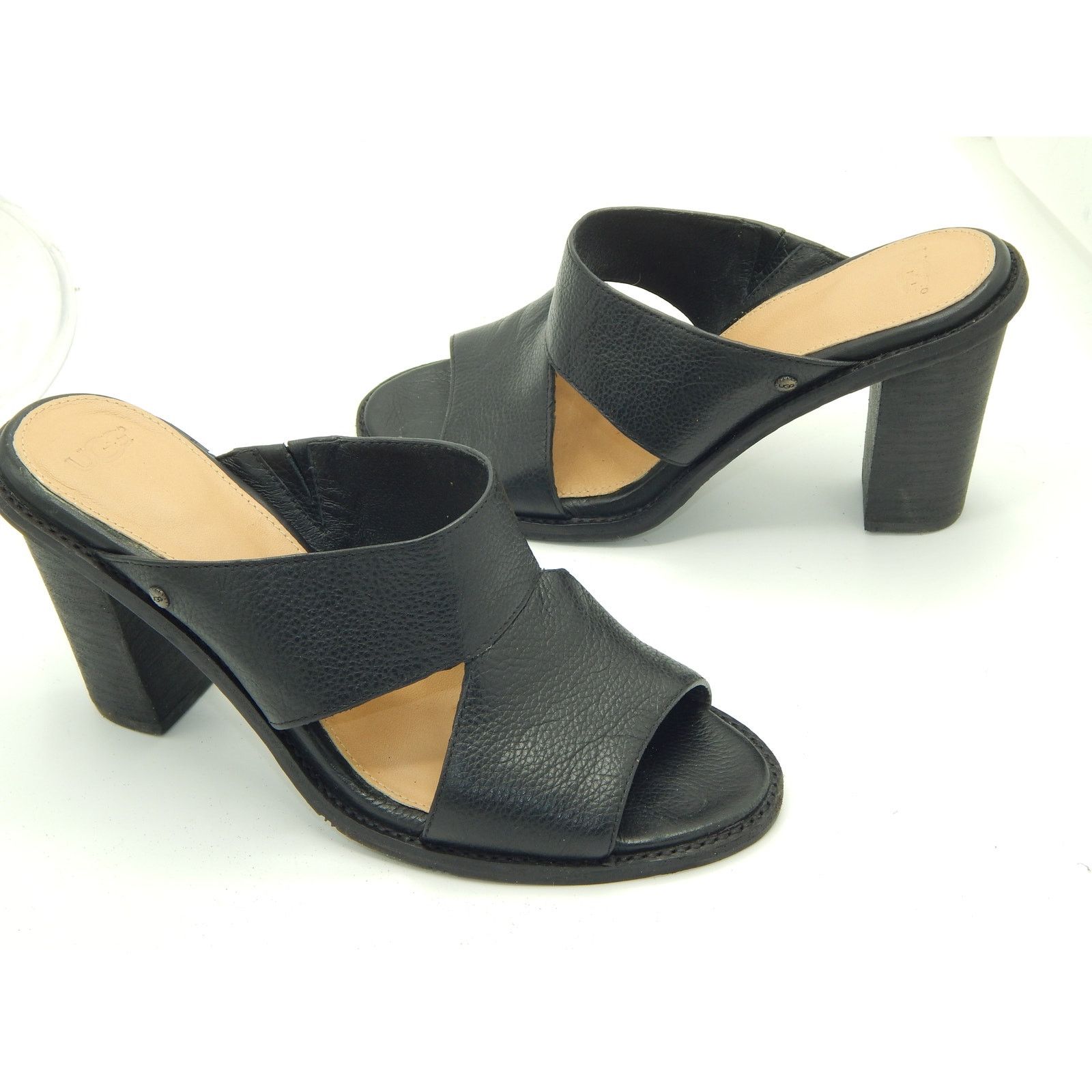 Ugg Ugg Celia Black Leather Slide On Women Size 8 Worn 1 X Size US 8 / IT 38 - 2 Thumbnail