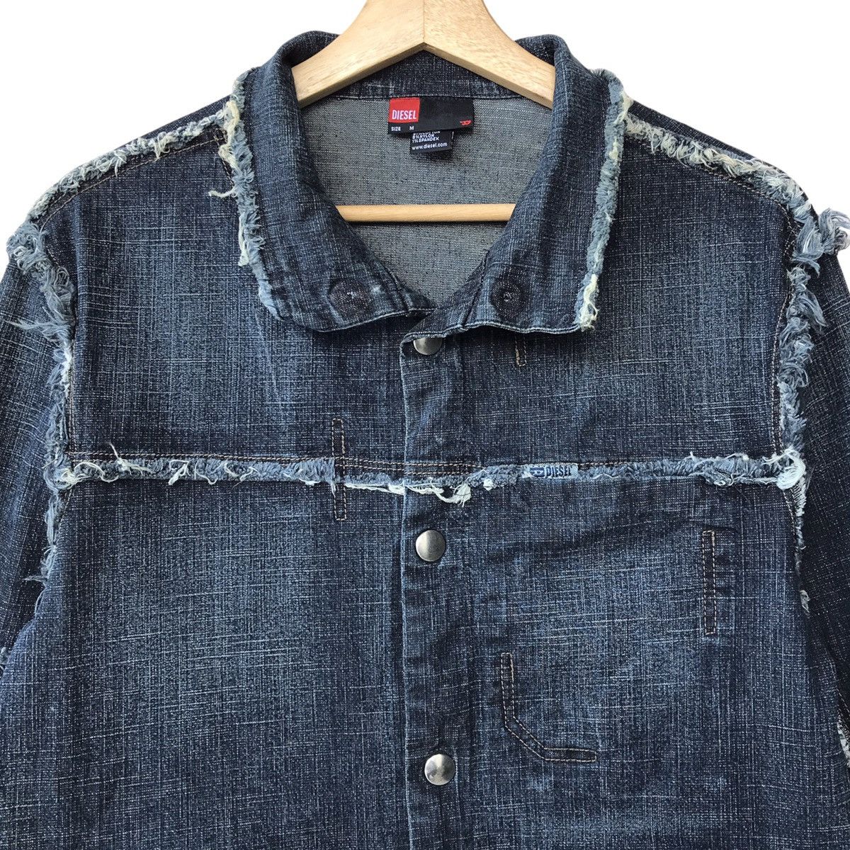 Diesel × Vintage Diesel Y2K Distressed Processed Stretchable Denim Jacket Size US M / EU 48-50 / 2 - 3 Thumbnail