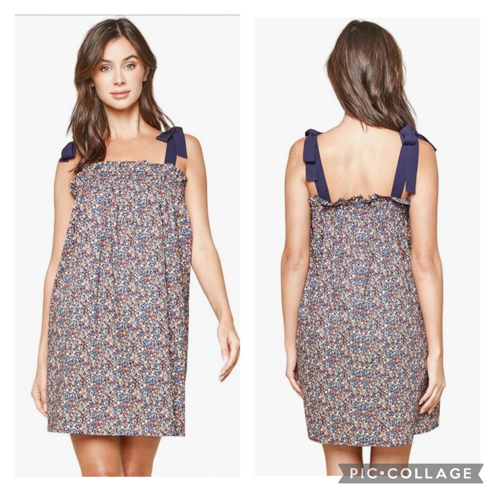 Sugar Lips Brandi Floral Shoulder Strap Dress navy Large