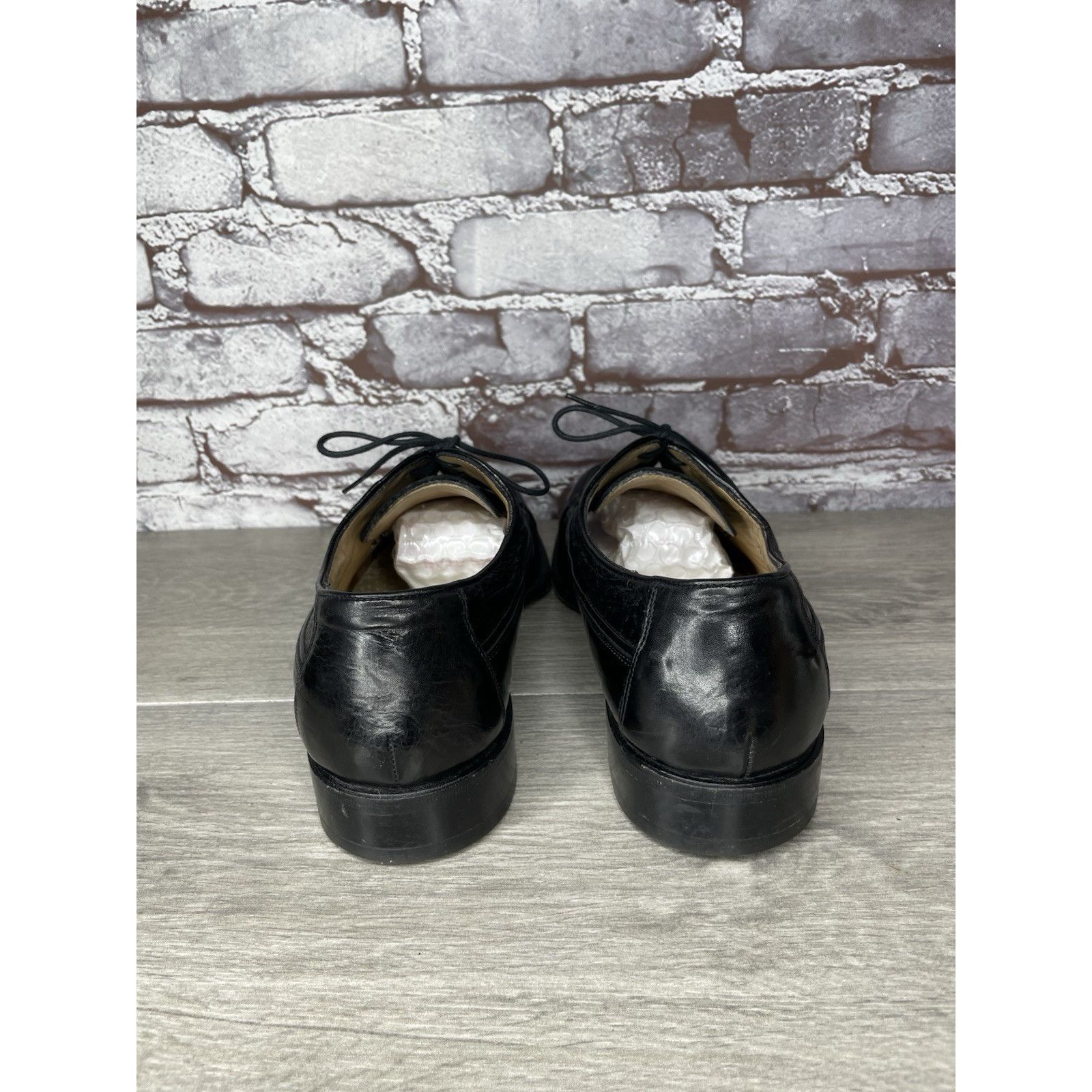 Johnston & Murphy Johnston & Murphy Black Leather Square Toe Italy Dress Shoe Size US 10 / EU 43 - 5 Thumbnail
