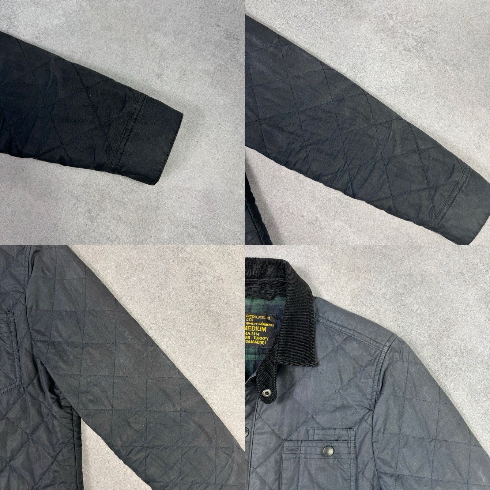 Allsaints Allsaints Spitalfields Waxed Quilted Jacket Blue Size M Size US M / EU 48-50 / 2 - 23 Thumbnail