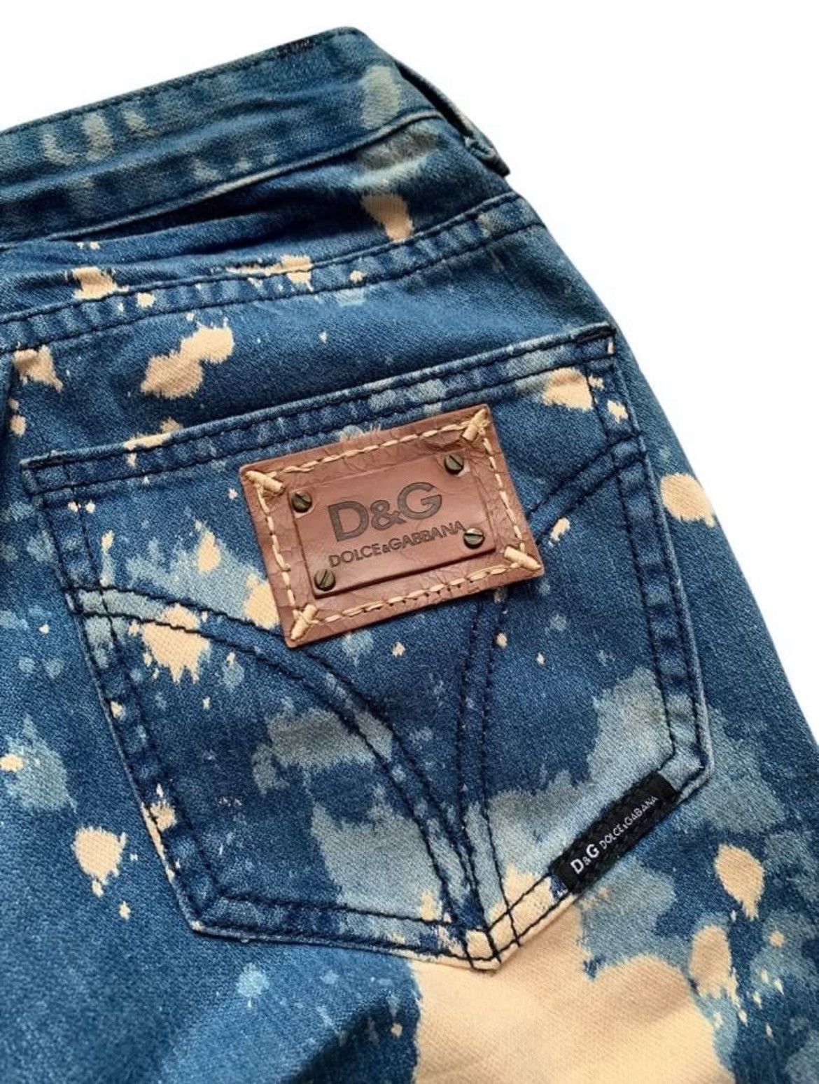 Dolce & Gabbana Distressed Dolce & Gabbana Abstract Bleached Denim Size US 29 - 5 Thumbnail