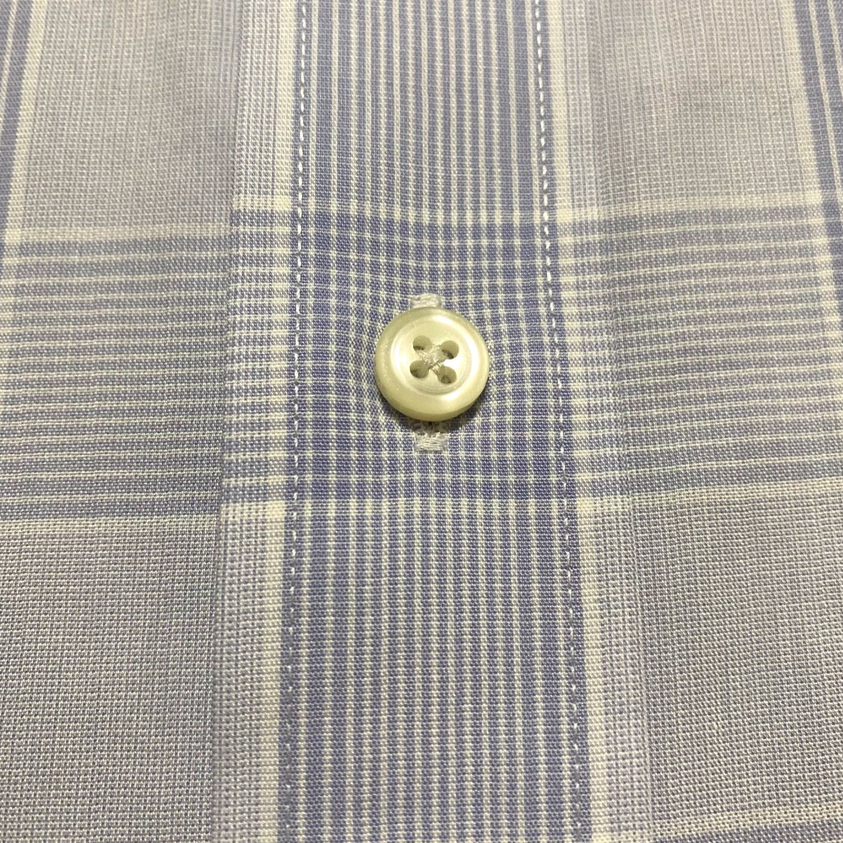 Stafford Stafford Dress Shirt Blue Plaid Long Sleeve Button-Front Classic Mens 15.5 100% Cotton Shirt Size 42R - 4 Thumbnail