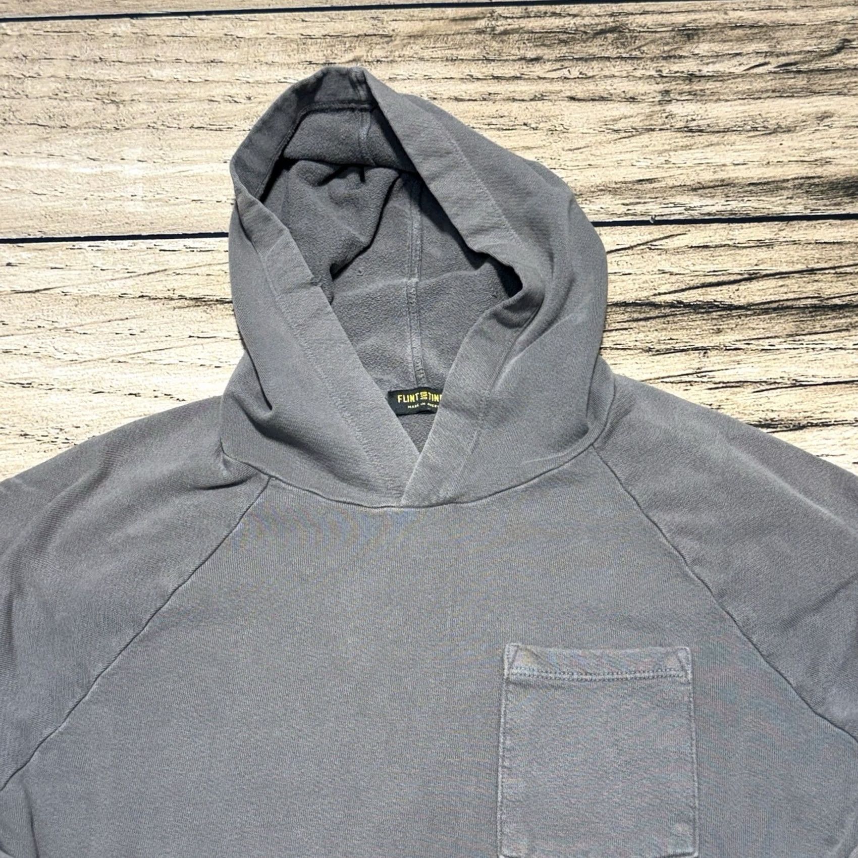 Flint And Tinder Flint and Tinder Hoodie Sweatshirt Mens M Gray Fleece Pullover USA Threads Pocket Hooded Crew Neck Size US M / EU 48-50 / 2 - 2 Thumbnail