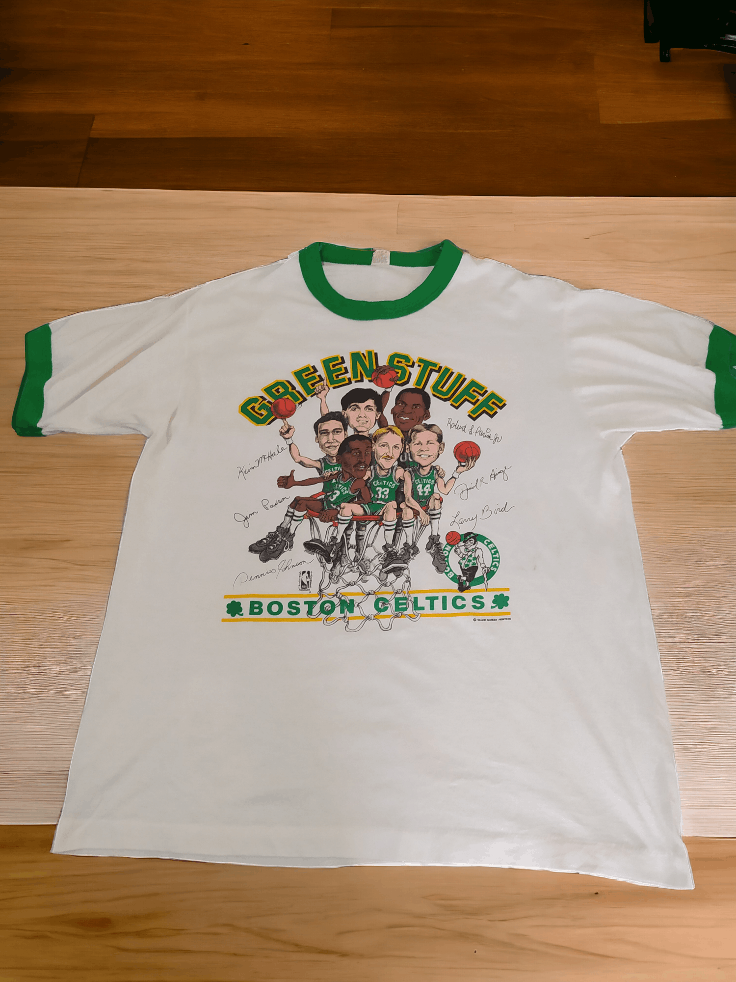 image of NBA x Vintage Boston Celtics in White Green, Men's (Size XL)