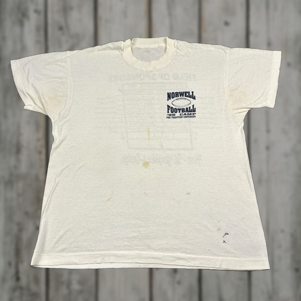 Vintage VINTAGE Norwell Football Shirt Mens Large White 1996 Camp Field Sponsors 90s Size US XL / EU 56 / 4 - 1 Thumbnail