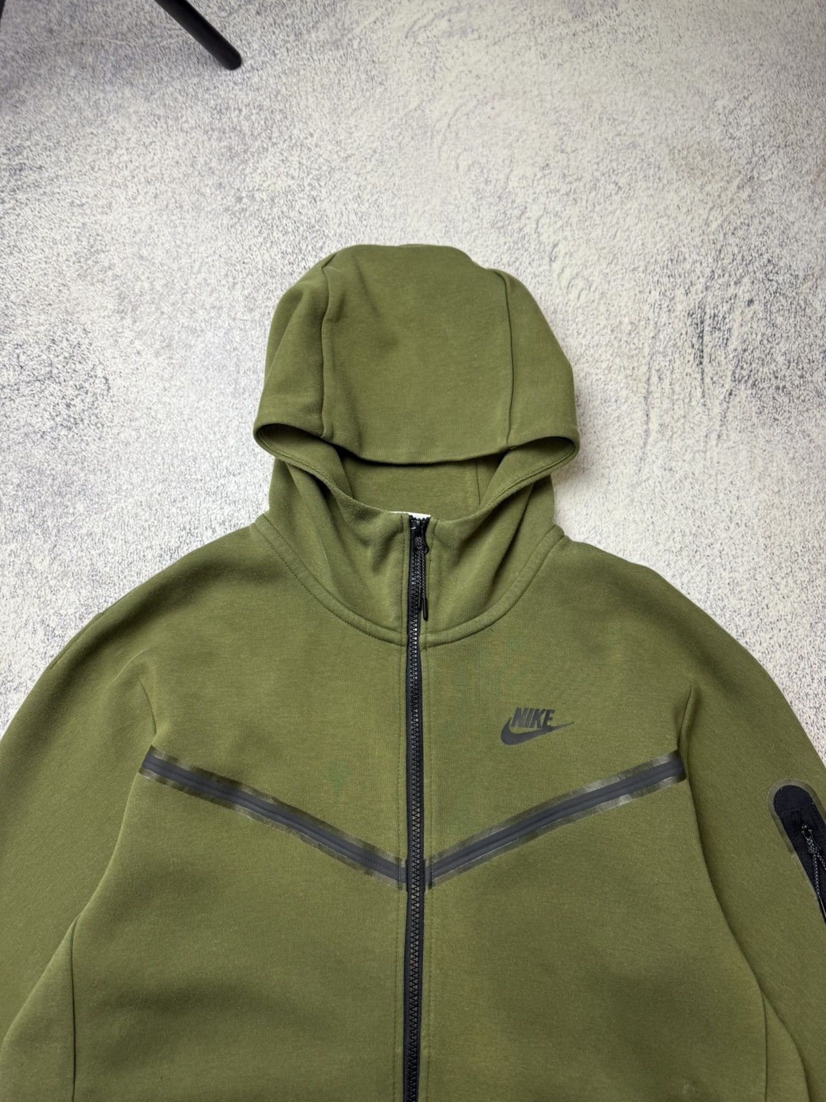 Nike Mens Nike Tach Fleece Green Zip Up Hoodie Drill Size US M / EU 48-50 / 2 - 2 Thumbnail