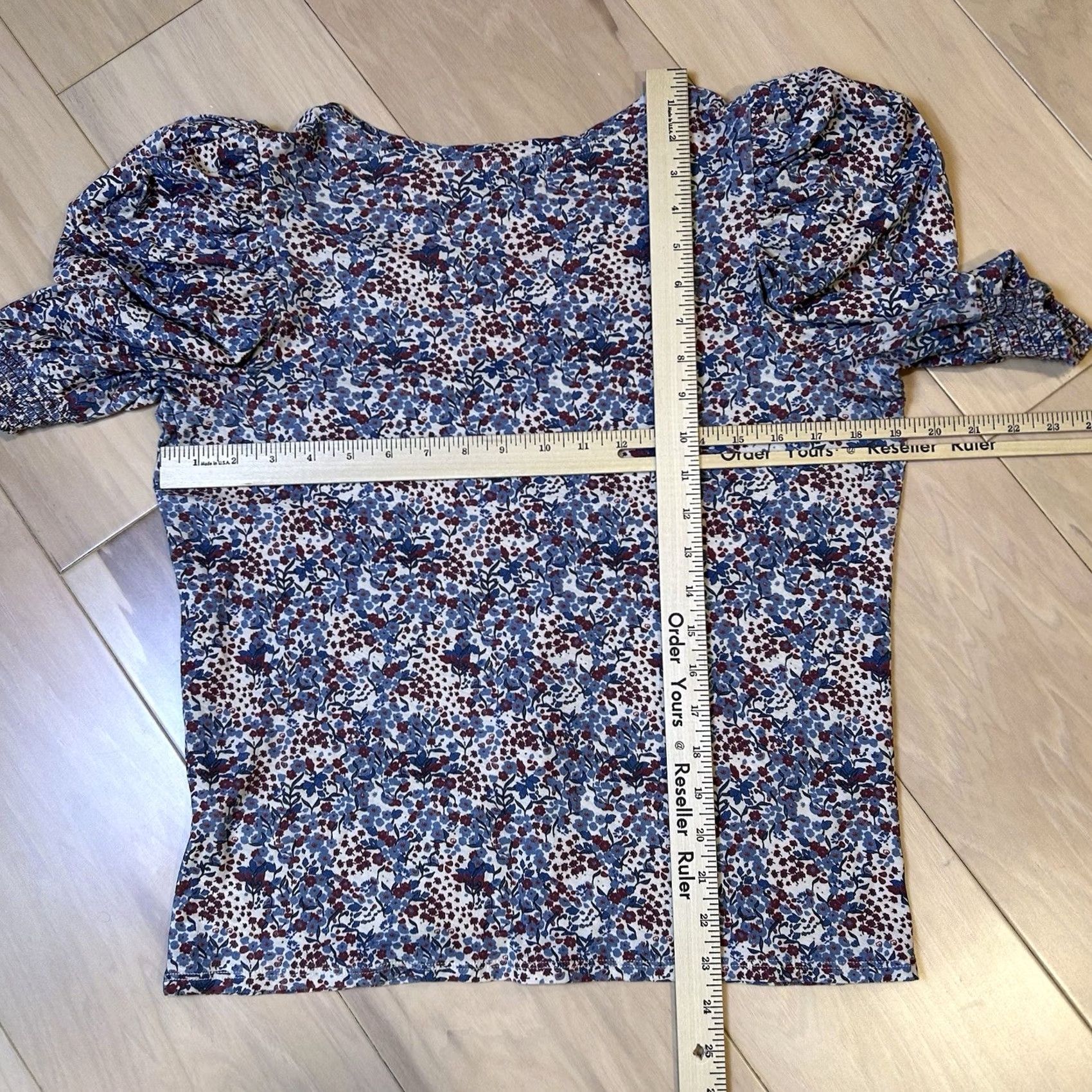 Nation LTD Nation LTD V-Neck Floral Tee Puff Short Sleeve Women’s Large Size 36" / US 14 / IT 50 - 5 Thumbnail