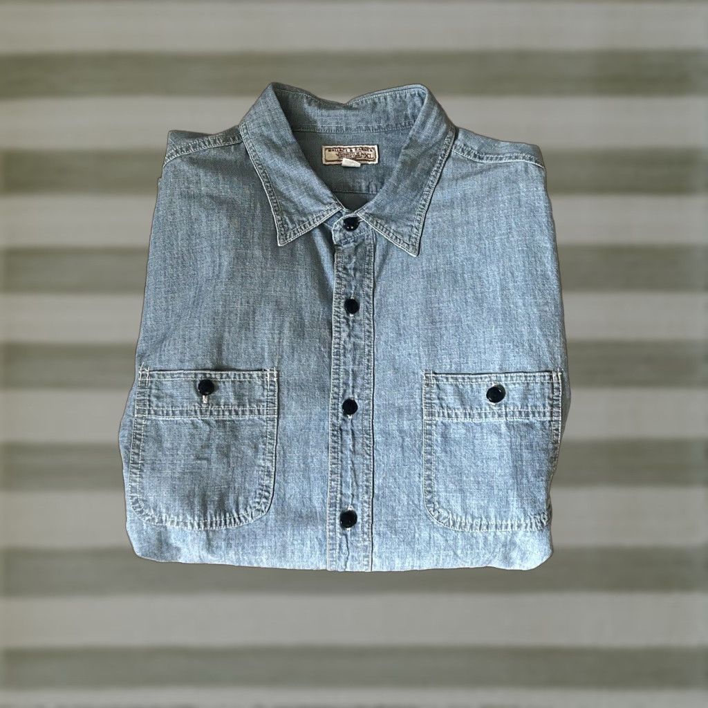 VINTAGE Wallace Barnes Chambray Shirt Jacket Men's XL