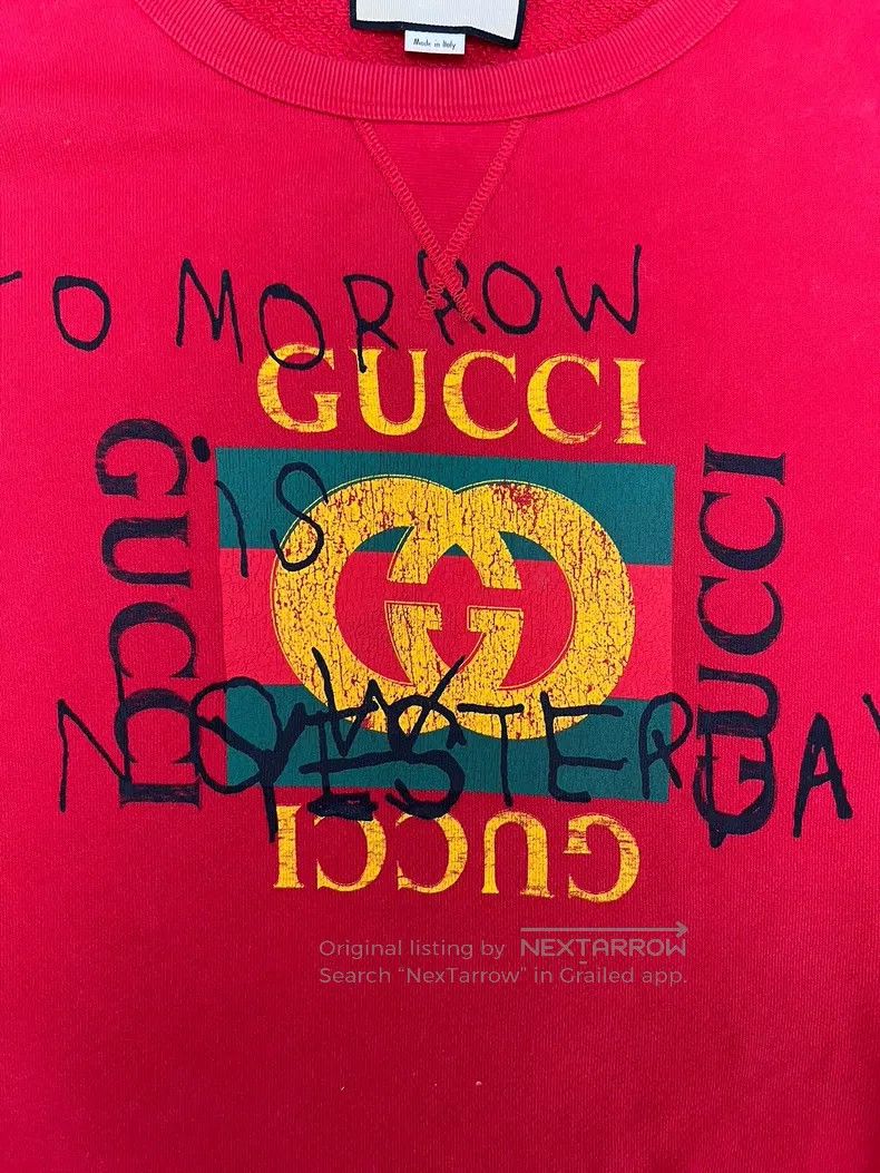 Gucci Gucci Letter logo to make old micro-destructive sweatshirt Size US XS / EU 42 / 0 - 3 Thumbnail