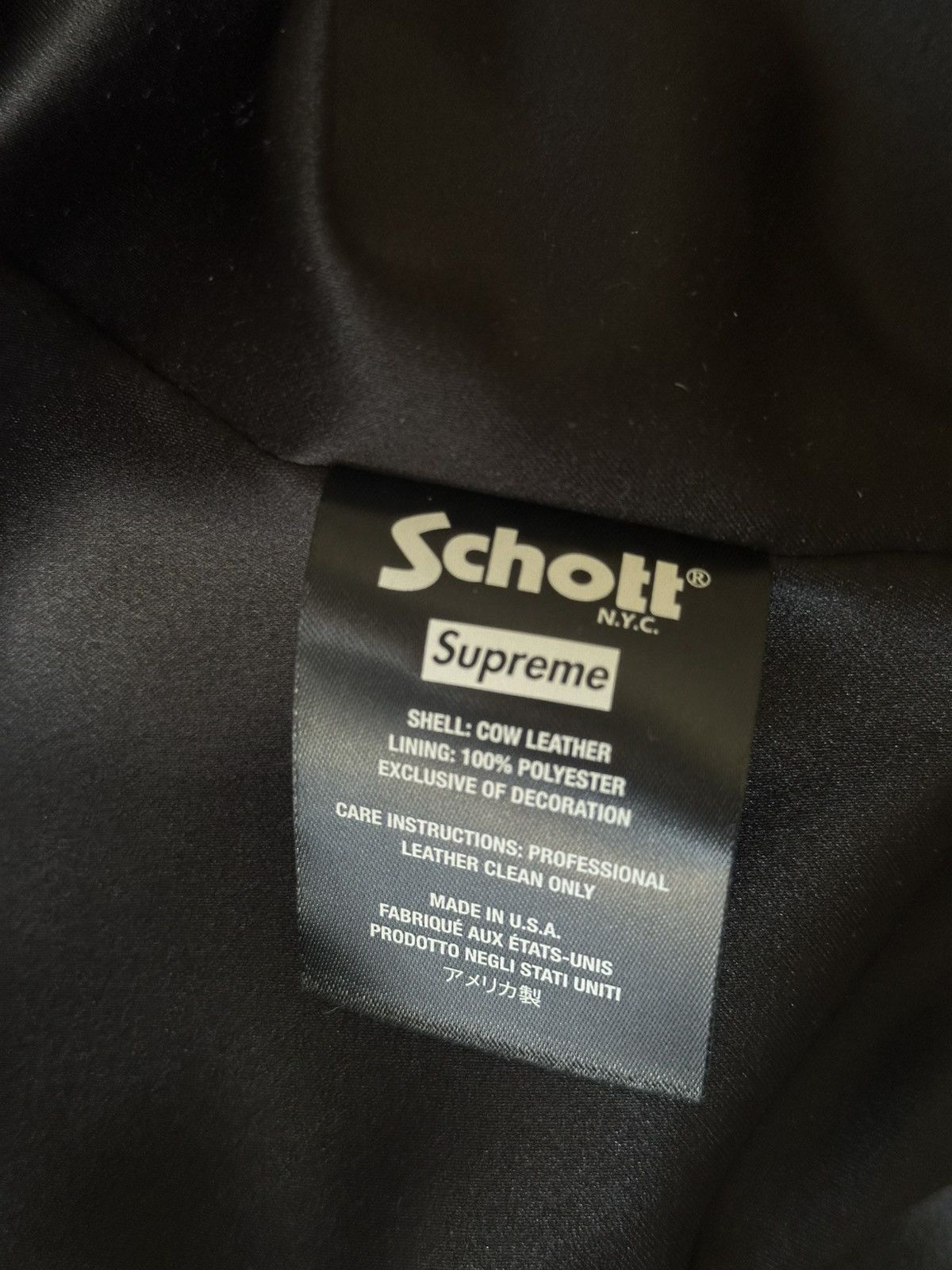 Schott × Supreme Supreme Schott Leather Clip Jacket SS25 Size US L / EU 52-54 / 3 - 4 Thumbnail