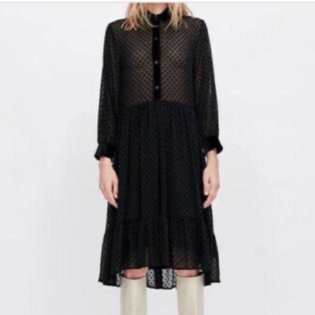 Zara ZARA Swiss Dot Sheer dress Size XS / US 0-2 / IT 36-38 - 1 Thumbnail
