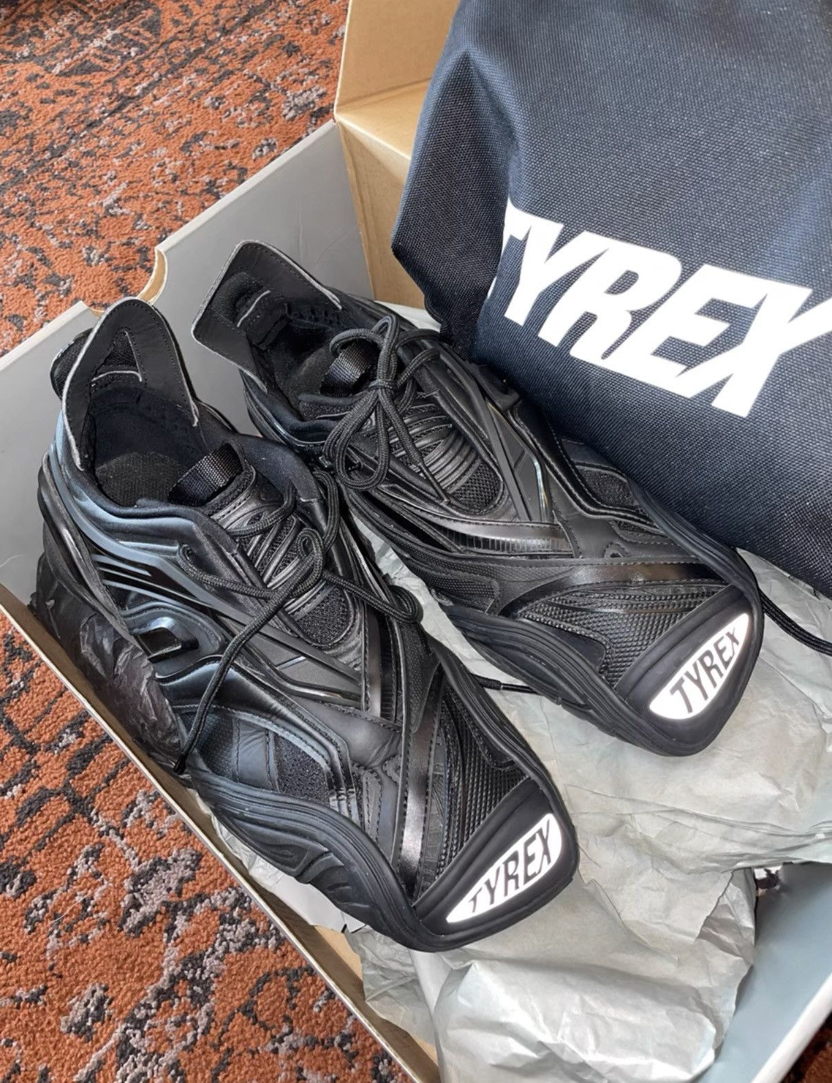 Balenciaga Balenciaga Tyrex Black Sneakers, Racing-inspired design Size US 8 / EU 41 - 7 Thumbnail