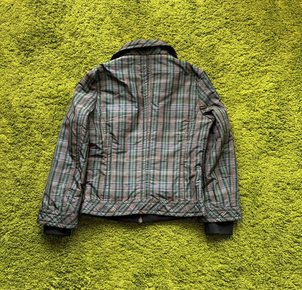 Designer × Moschino × Vintage Moschino 2000s vtg Y2K checkered double layer bomber jacket Size M / US 6-8 / IT 42-44 - 2 Thumbnail