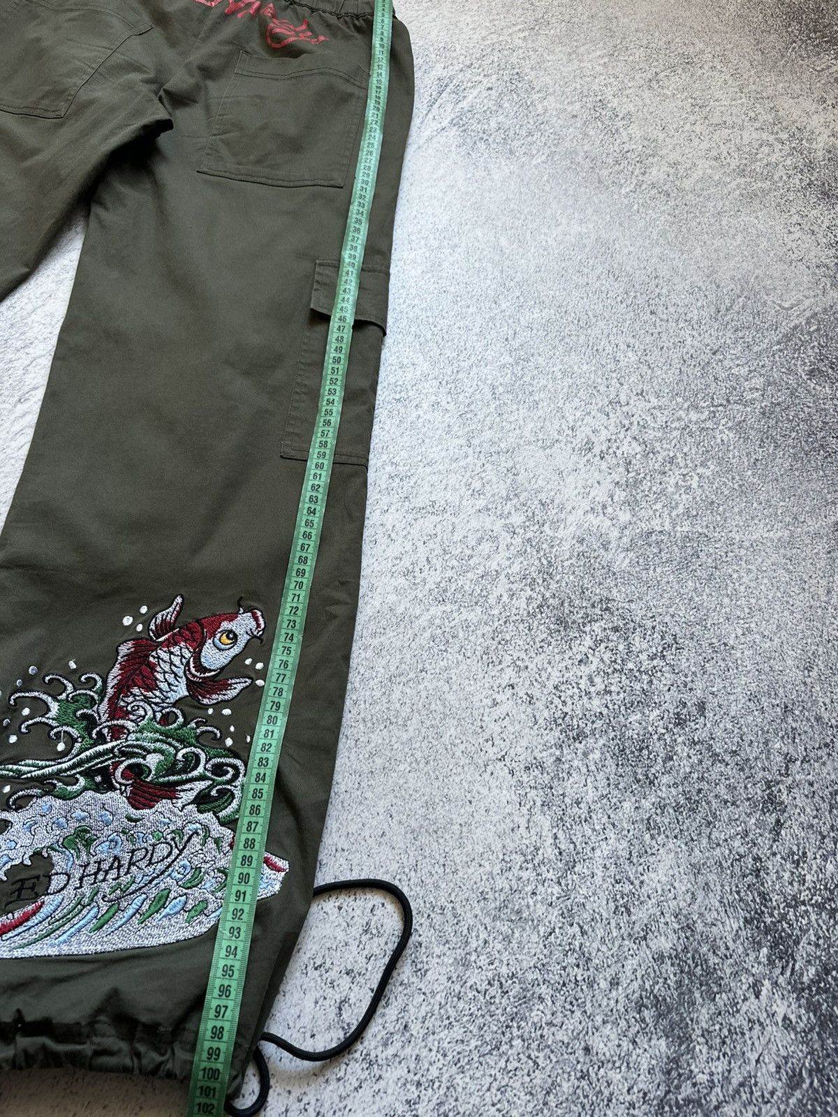 Ed Hardy ED HARDY JAPANESE EMBROIDERED PARACHUTE CARGO PANTS Sz XS Size 30" / US 8 / IT 44 - 14 Thumbnail