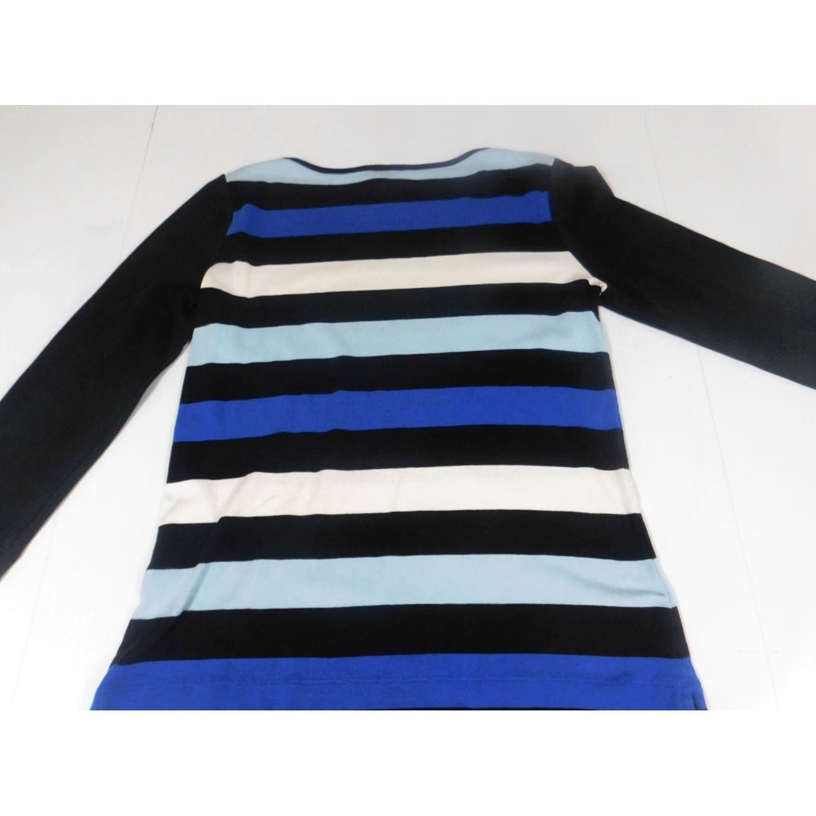 Jones New York Jones New York top Blouse Shirt Womens S Small blue striped crew neck pullover casual long sleeve polyester rayon breathable Sport Vintage: No Size S / US 4 / IT 40 - 6 Thumbnail