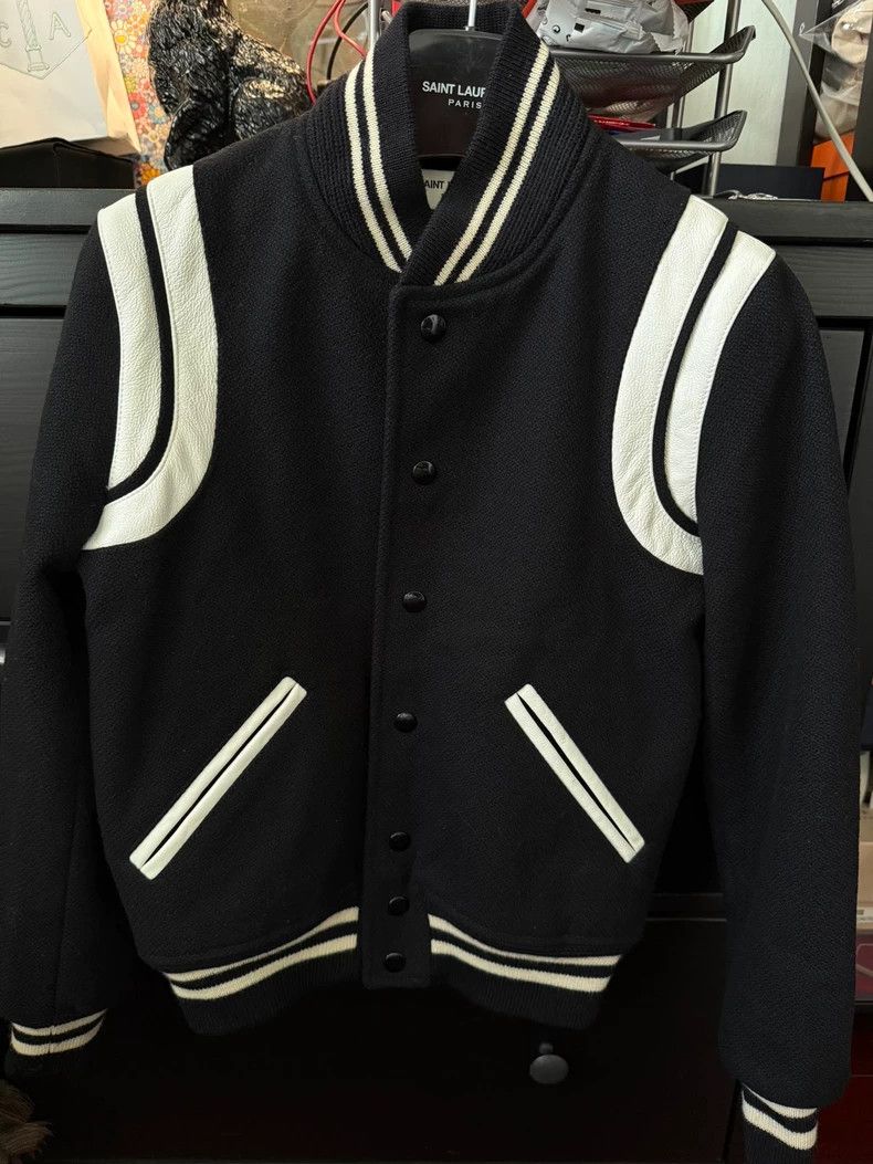 Saint Laurent Paris Saint Laurent Black Baseball Jacket Size US M / EU 48-50 / 2 - 1 Thumbnail