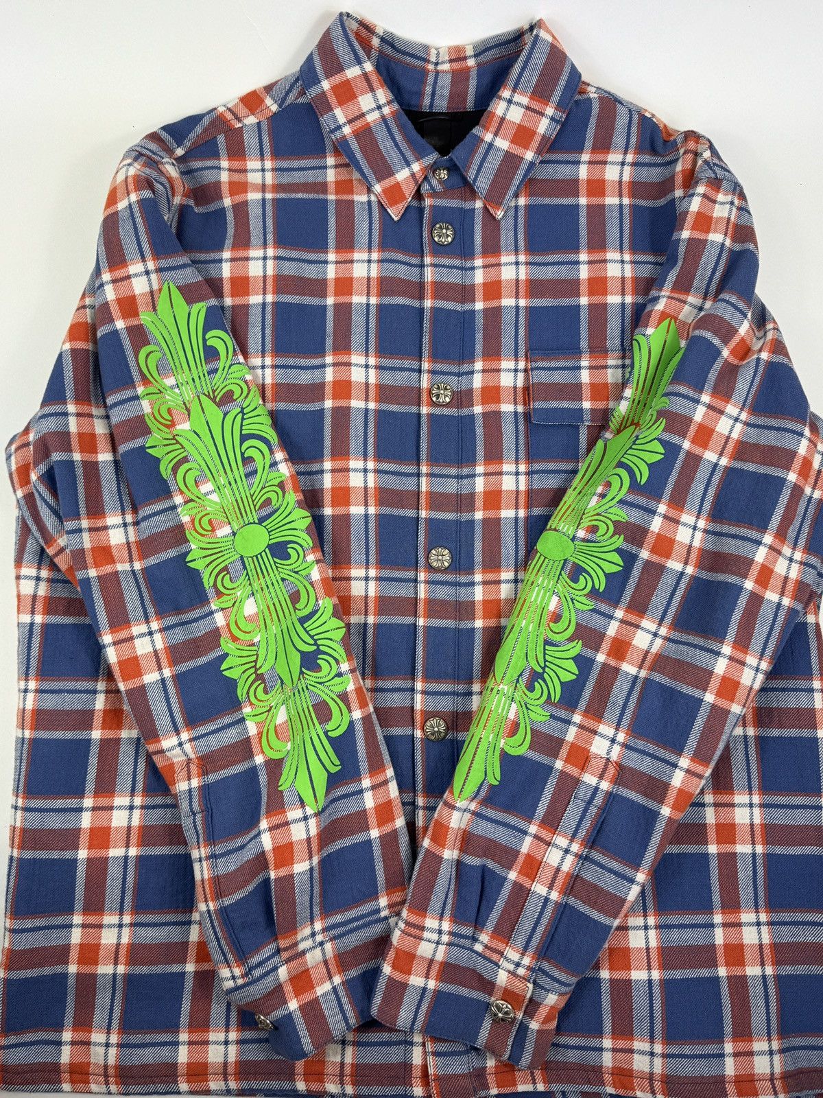 Chrome Hearts CHECKED OVERSHIRT WITH SILVER BUTTONS Size US XL / EU 56 / 4 - 3 Thumbnail