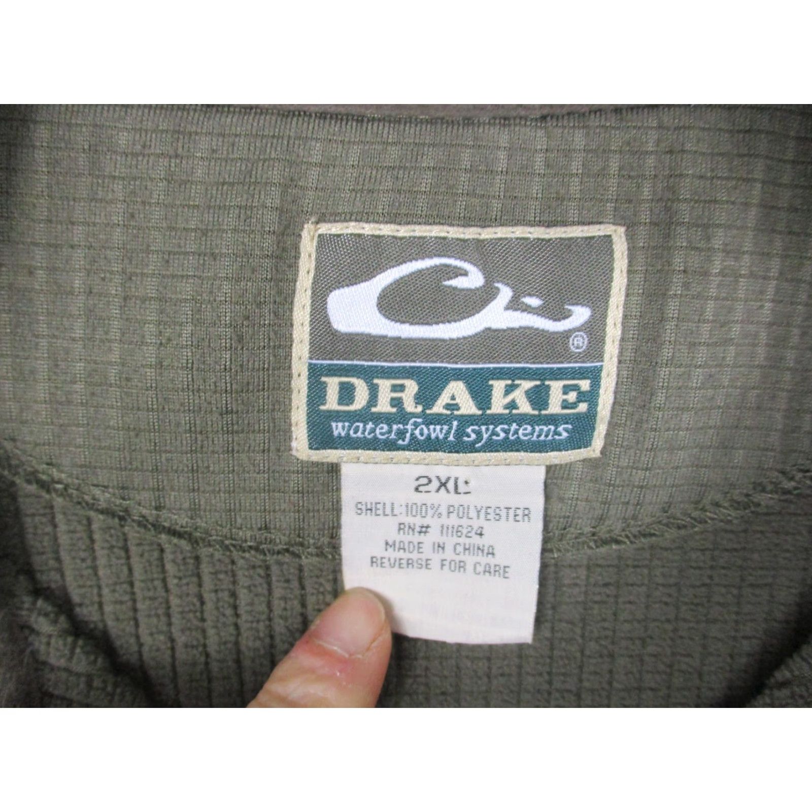 Vintage Drake Pullover Mens 2XL Green Waterfowler 365 Quarter Zip Hunting Performance Size US XXL / EU 58 / 5 - 4 Thumbnail