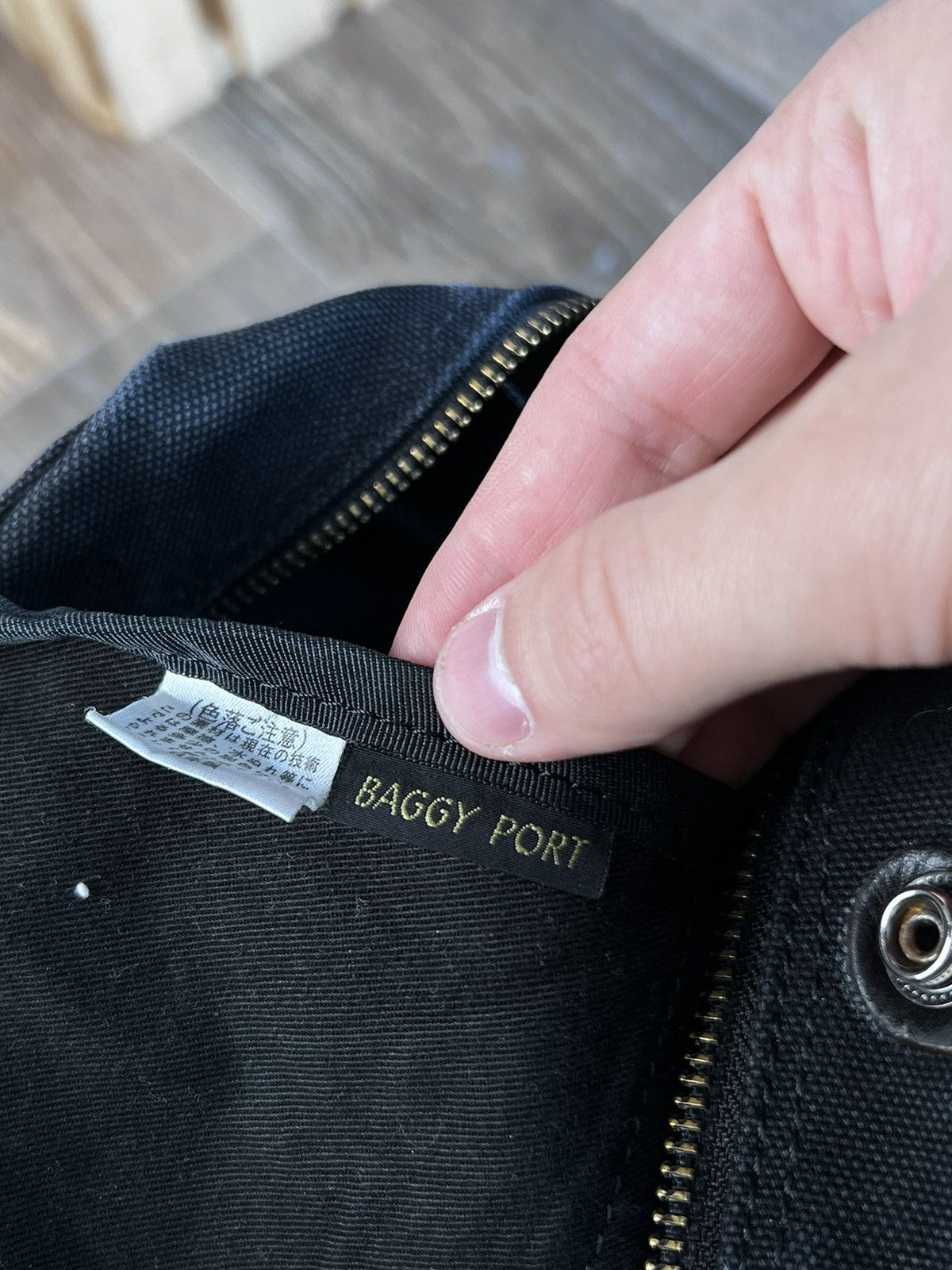 Japanese Brand × Vintage Japanese Baggy Port Black Smoked Denim Backpack Bag Size ONE SIZE - 12 Thumbnail