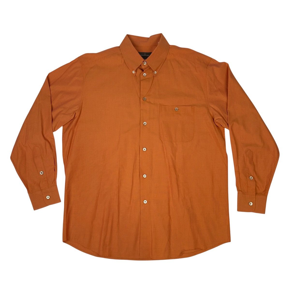 Ermenegildo Zegna Ermenegildo Zegna Orange XL Button Down Shirt Made In Italy Size US XL / EU 56 / 4 - 1 Thumbnail