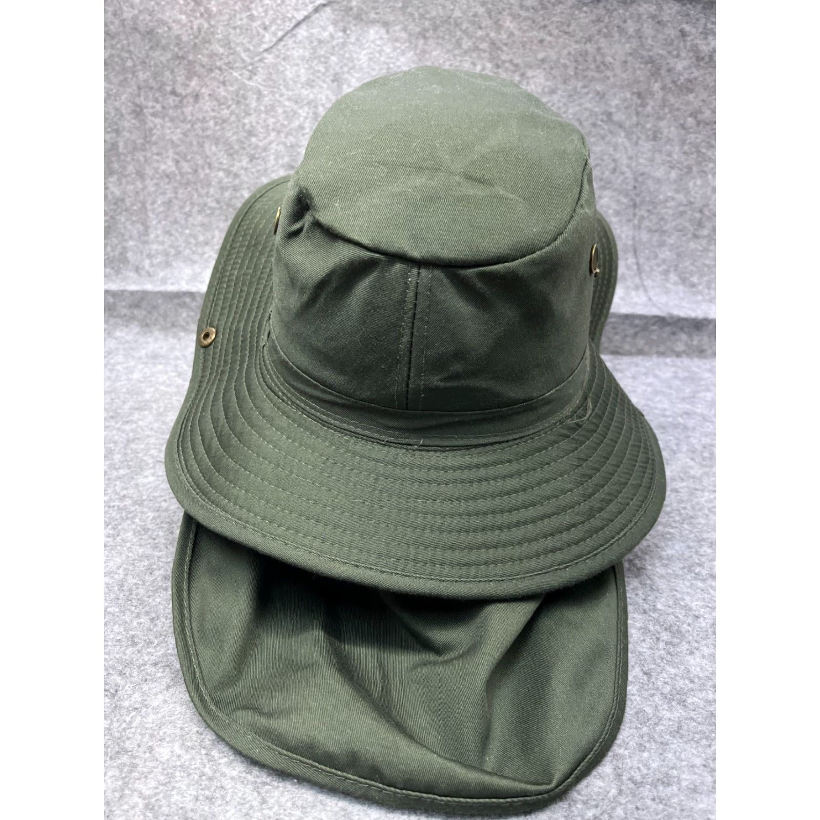 Vintage Unbranded Green Bucket Hat Adult Medium 100% Cotton Neck Flap Outdoor Fishing Camping Travel Unisex Size ONE SIZE - 6 Thumbnail