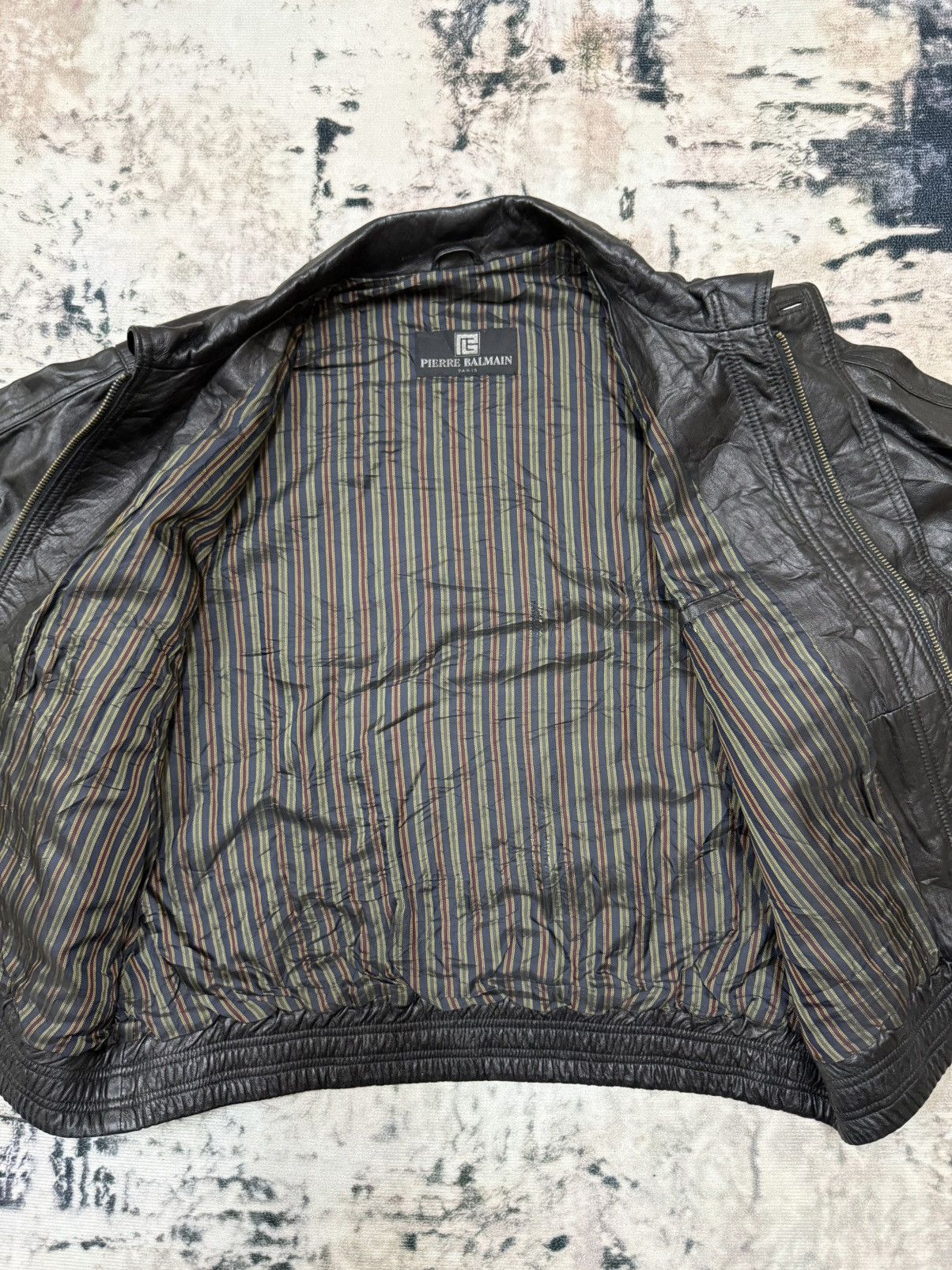 Pierre Balmain Vintage Pierre Balmain Paris Bomber Leather Jacket Size US L / EU 52-54 / 3 - 8 Thumbnail