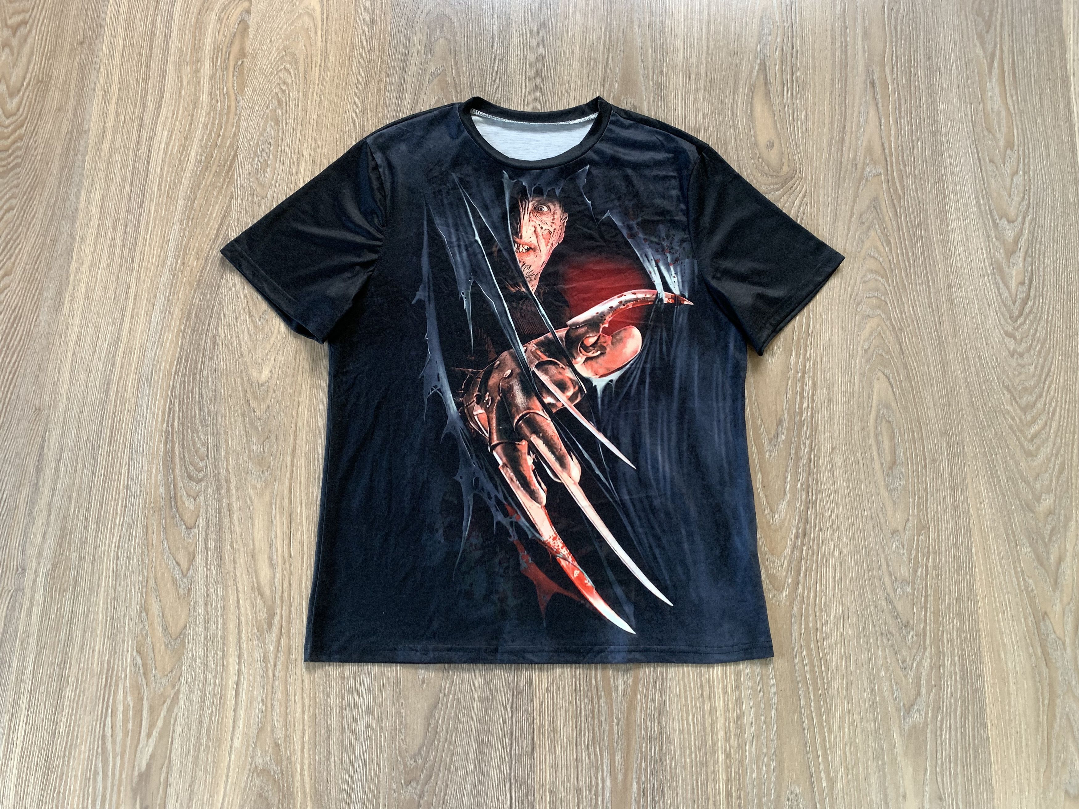 Expert Horror Freddy Krueger Claws Friday The 13 Big Print T-Shirt Size US L / EU 52-54 / 3 - 1 Thumbnail