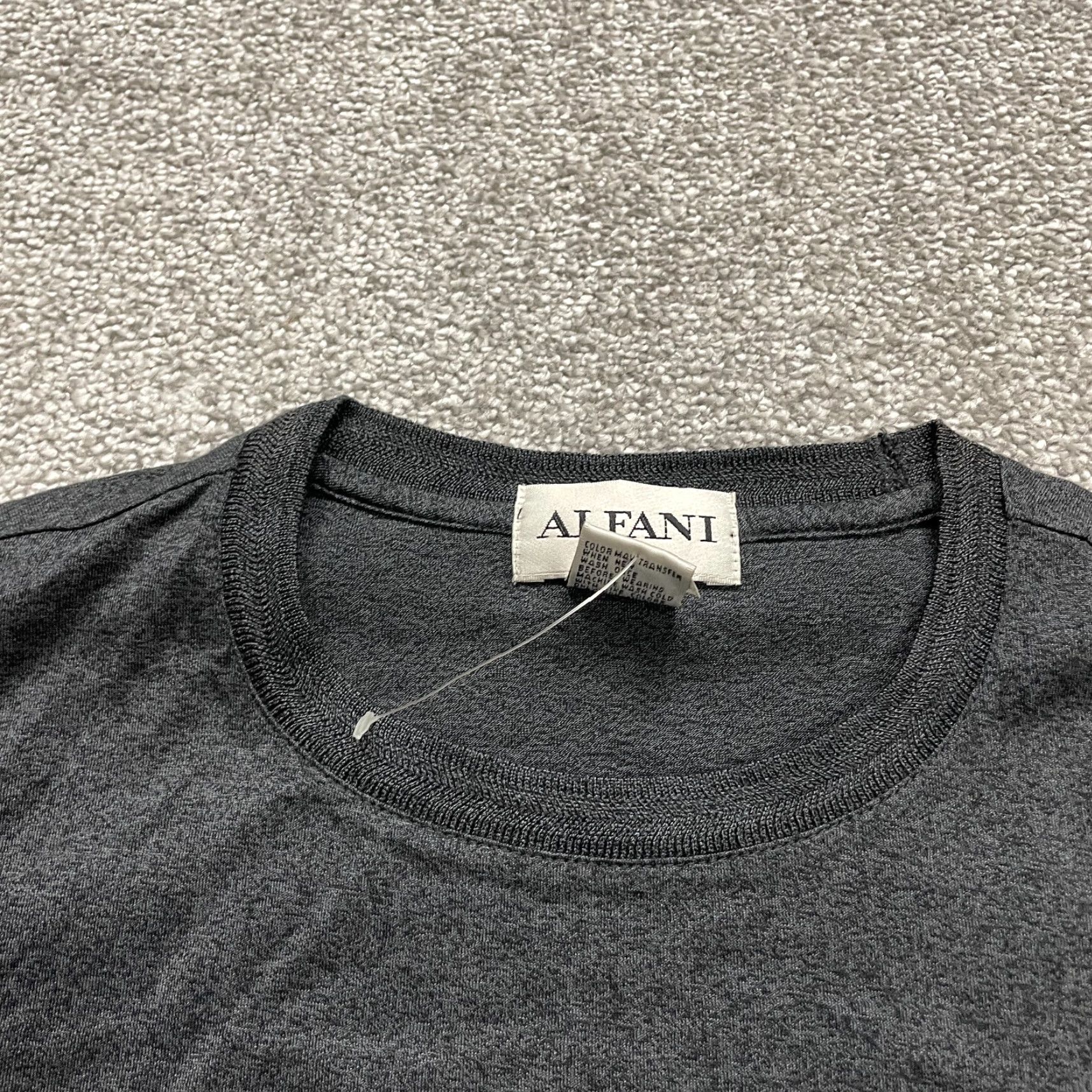 Alfani VINTAGE? No — Actually Alfani Basic Tee T-Shirt Mens Small Gray Solid Crew Neck Short Sleeve Cotton NWT Size US S / EU 44-46 / 1 - 4 Thumbnail