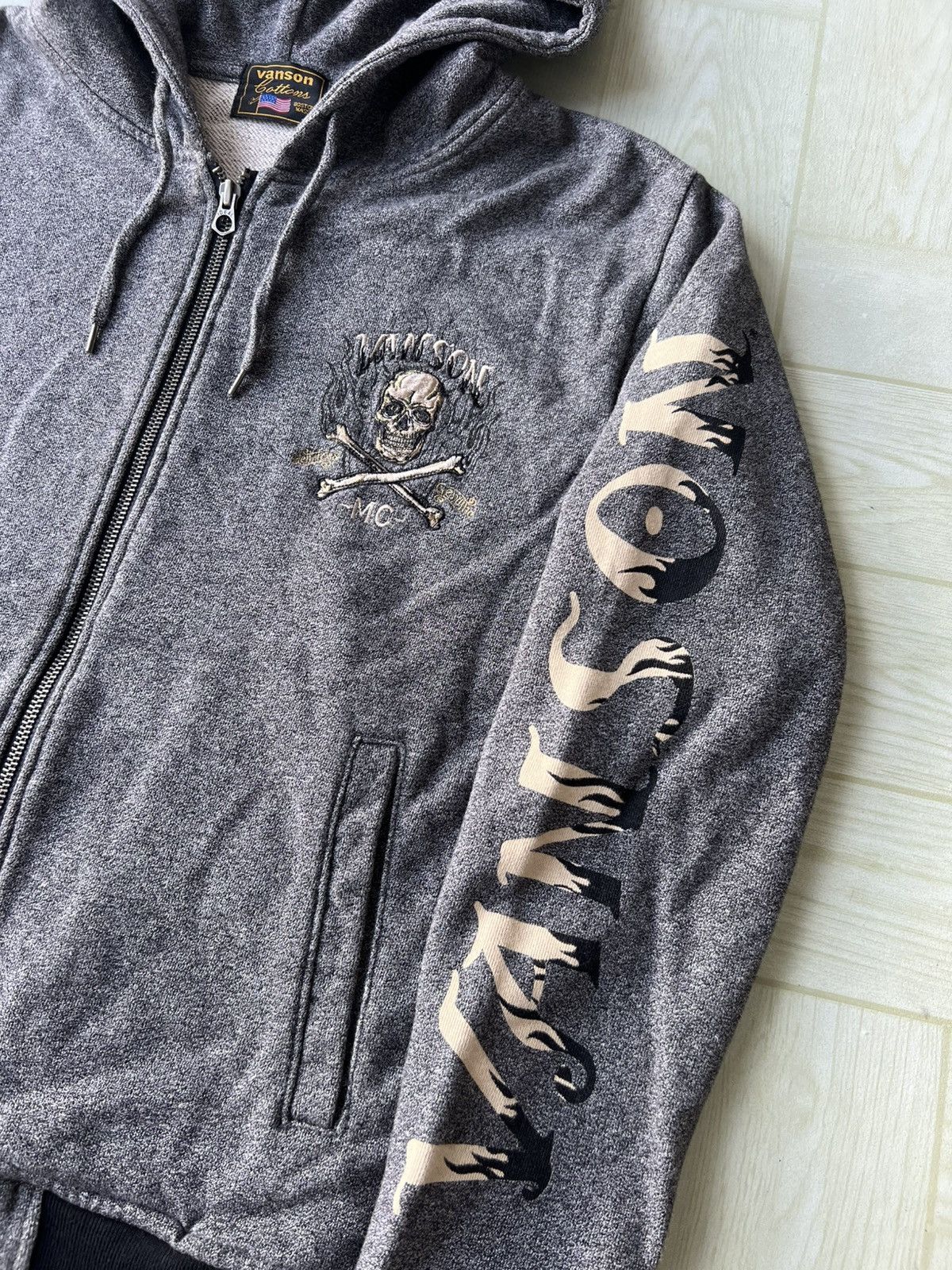 Mastermind Japan × Vanson Leathers Vanson Leathers Skulls Flame Sleeve "Trails Freedom" Hoodie Size US M / EU 48-50 / 2 - 5 Thumbnail