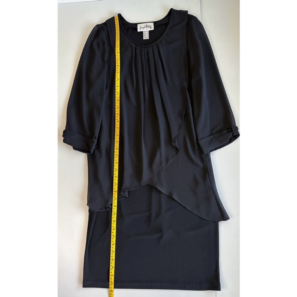 Joseph Ribkoff Joseph Ribkoff Black Chiffon Tiered Overlay Sheath Dress 8 Size M / US 6-8 / IT 42-44 - 12 Thumbnail