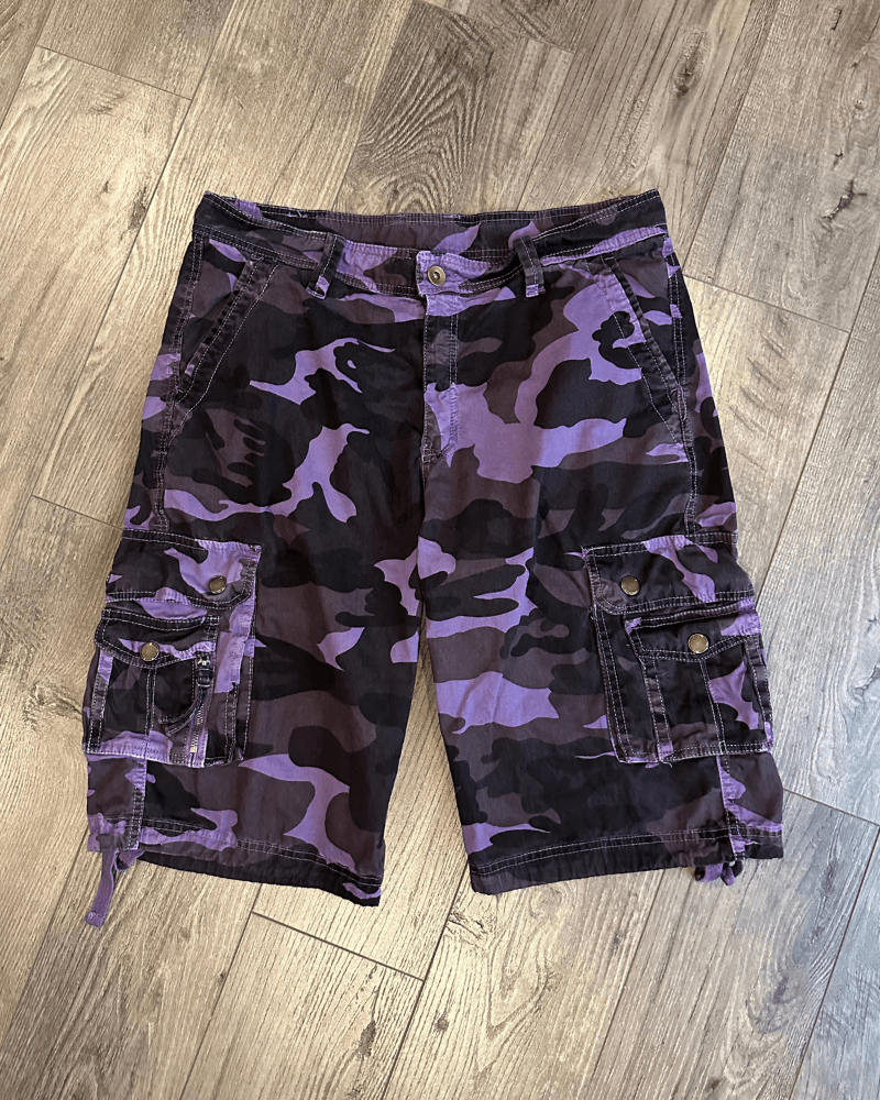 Camo Streetwear Vintage Vintage Purple Camo Cargo Shorts Size 34 Grailed