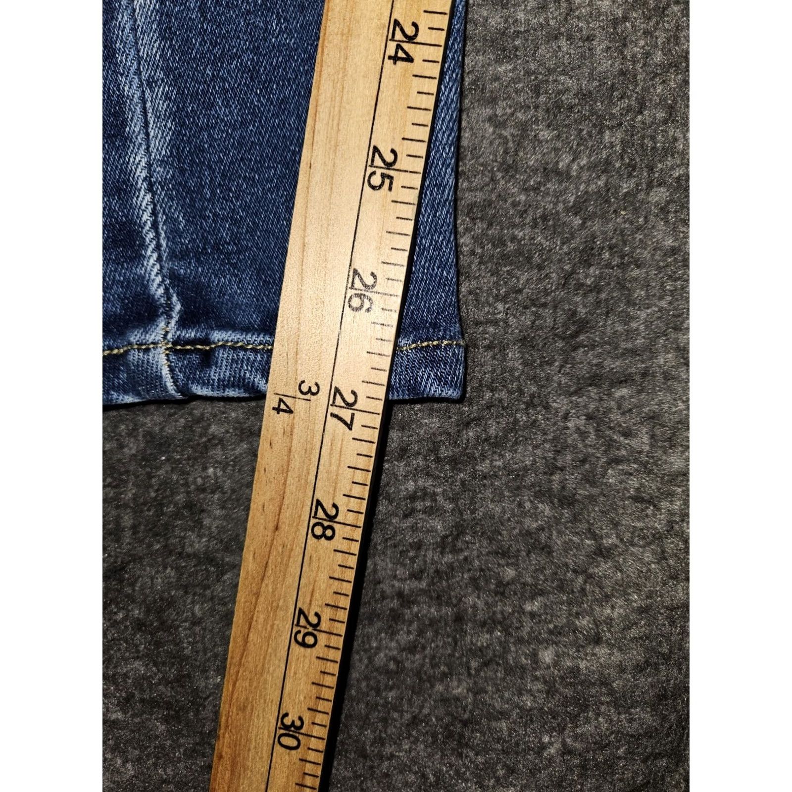Vintage Kancan Jeans Toothpick Skinny Juniors 24 Low Rise Blue Button Fly Stretch Denim City Preppy Size 42" / US 20 - 6 Thumbnail