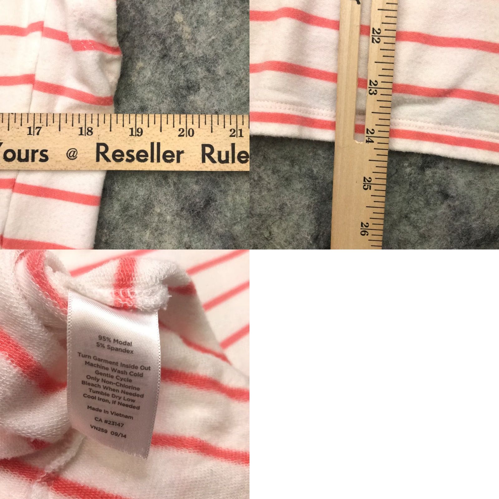 Talbots Talbots Womens Hoodie Small Peach Striped Sleeveless Sweatshirt Hooded Pockets V-Neck Casual Fall Winter Pink Sweatshirt Ladies (S) Size S / US 4 / IT 40 - 8 Thumbnail