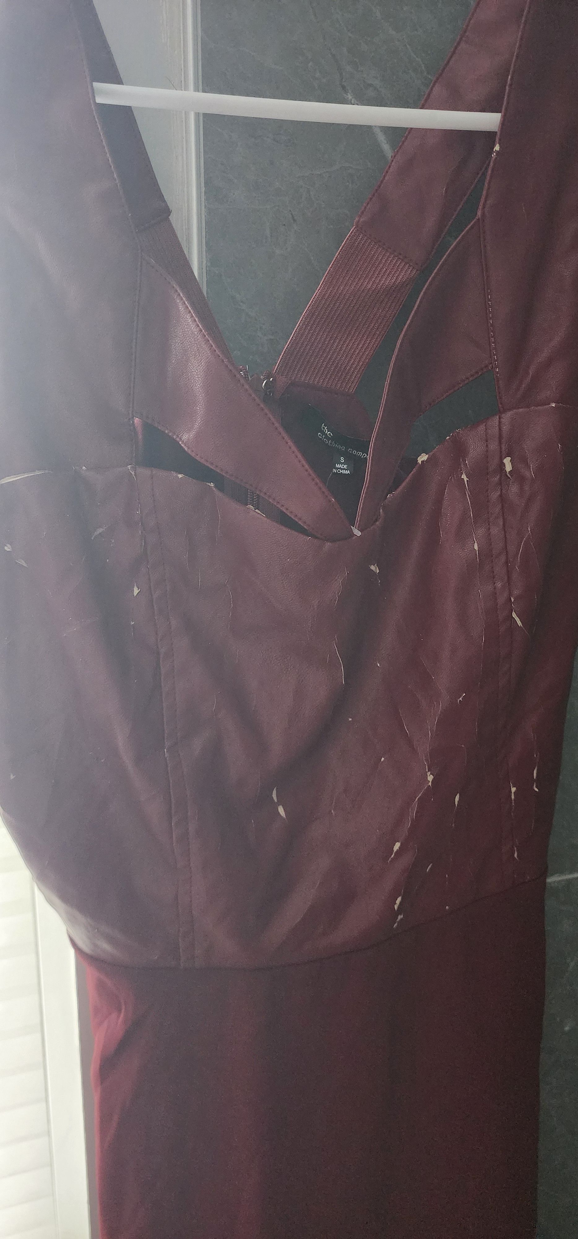 Other The Clothing Company Burgundy Faux Leather Dress Small Size S / US 4 / IT 40 - 6 Thumbnail