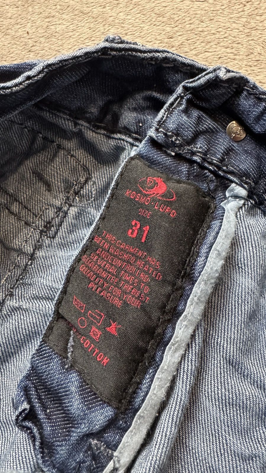 Le Grande Bleu (L.G.B.) Y2K Straight Multipocket Sick Distressed Washed Jean lgb ysl Size US 31 - 5 Thumbnail