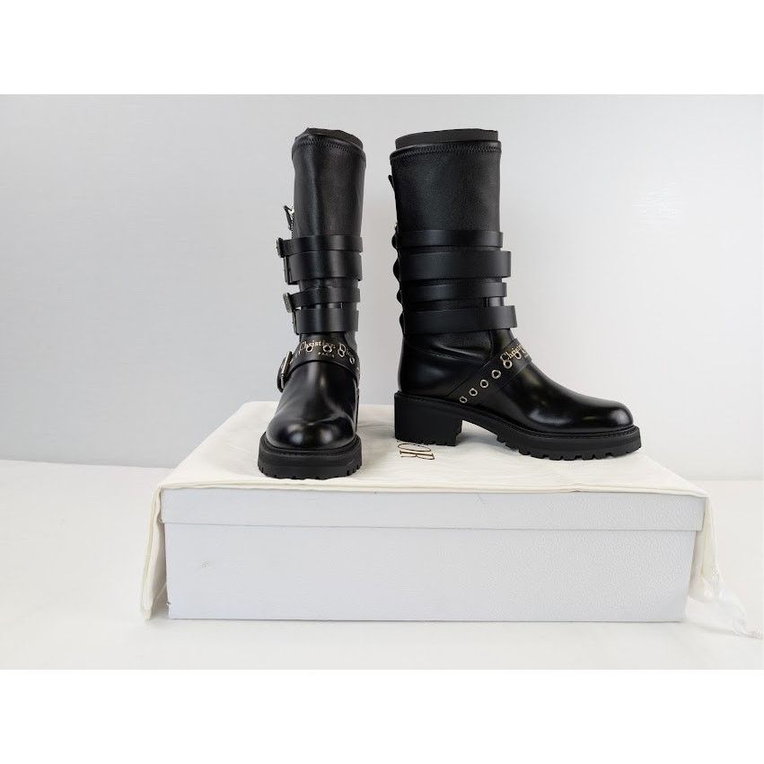 Dior o1rshd1 Christian Zip Detailed Buckled Boots in Black Size US 10 / IT 40 - 20 Thumbnail