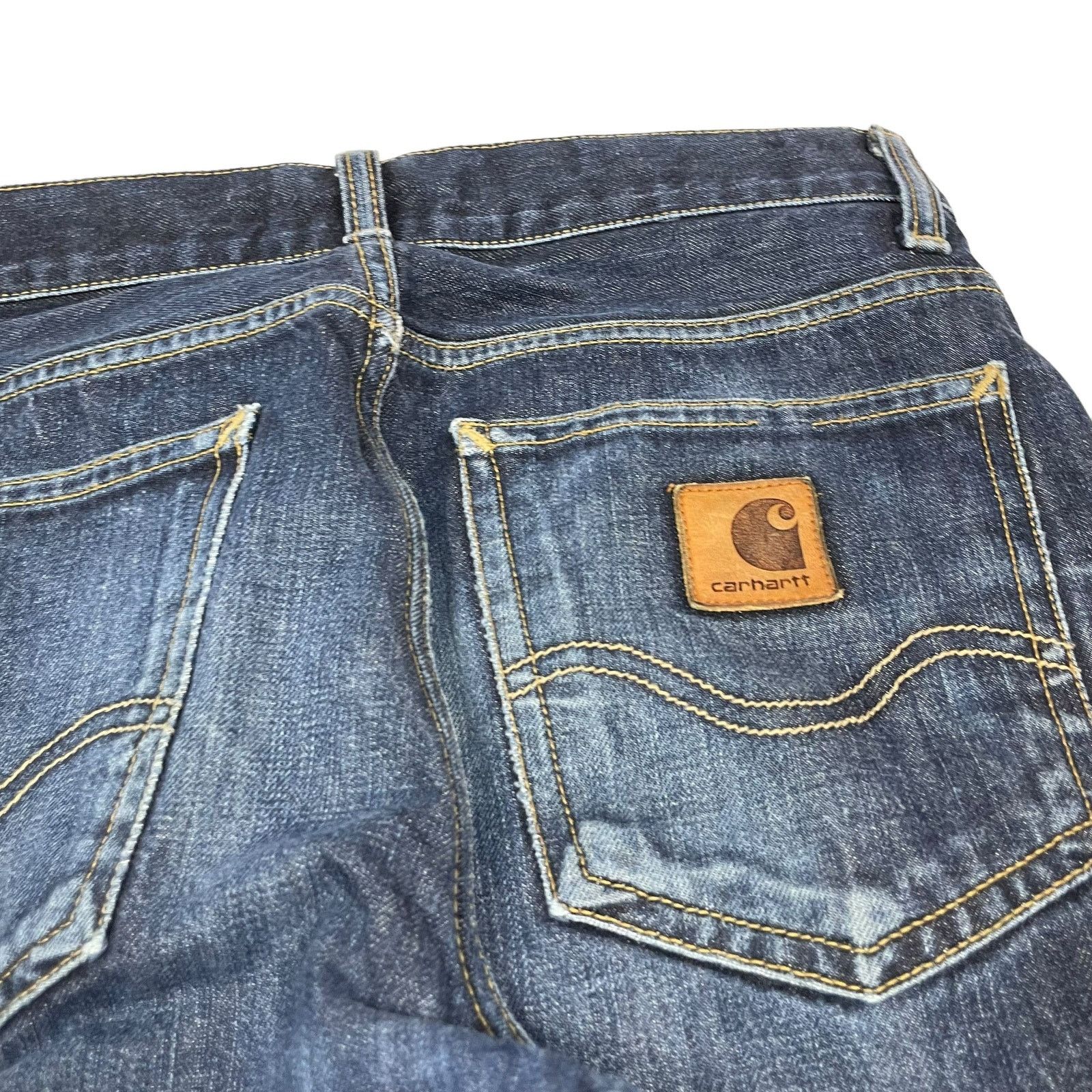 Carhartt × Vintage Carhartt Men's Navy Cotton Denim Straight Texas Pants 29x32 Size US 29 - 7 Thumbnail