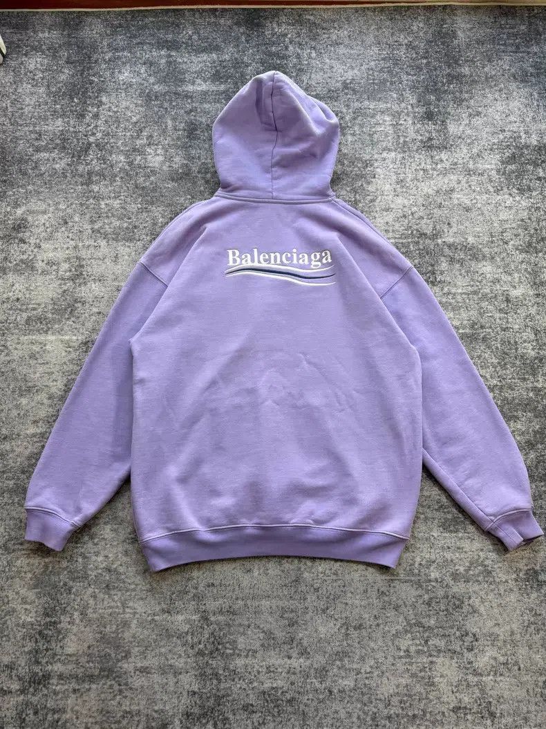 Balenciaga Eggplant Purple Coke Embroidered Hoodie