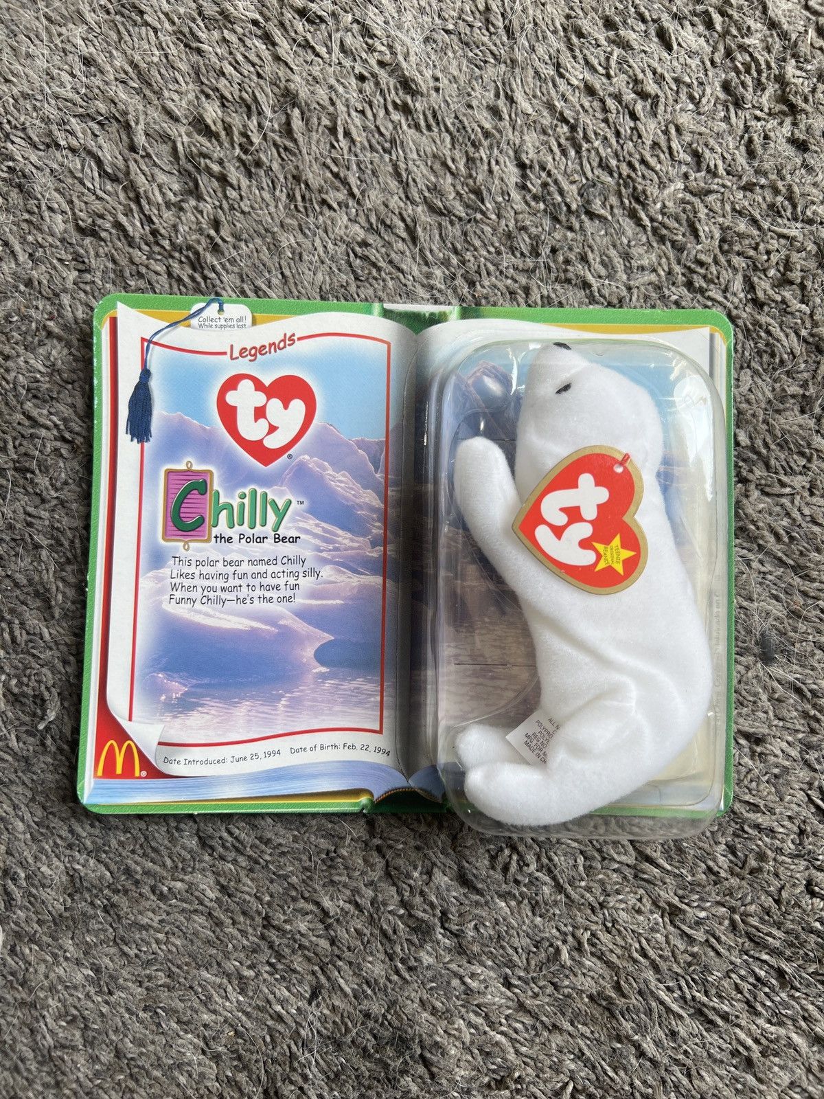 Vintage 2000 McDonald’s Ty Chilly The Polar Bear Teenie Beanie Baby Size ONE SIZE - 1 Thumbnail
