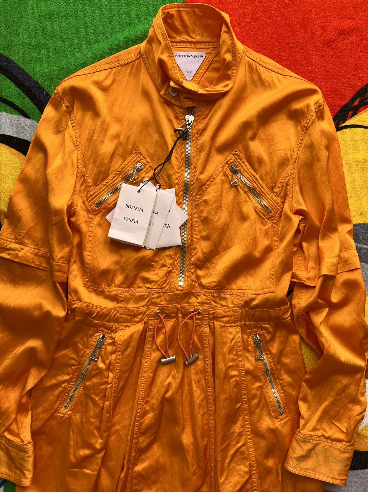Bottega Veneta XS -S Bottega Veneta Fluid Satin Parka Dress Orange 36 shirt Size XS / US 0-2 / IT 36-38 - 3 Thumbnail