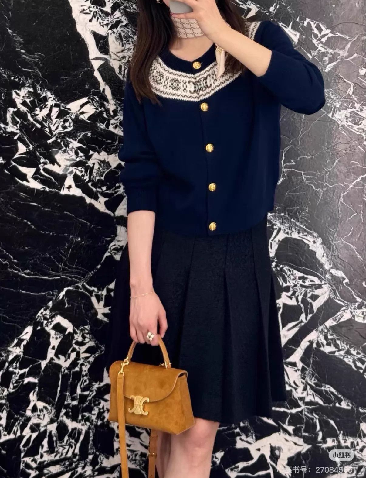 Celine Celine 25 Spring Fair Isle Gold Button Cardigan S NEW W/Tag Size S / US 4 / IT 40 - 8 Thumbnail
