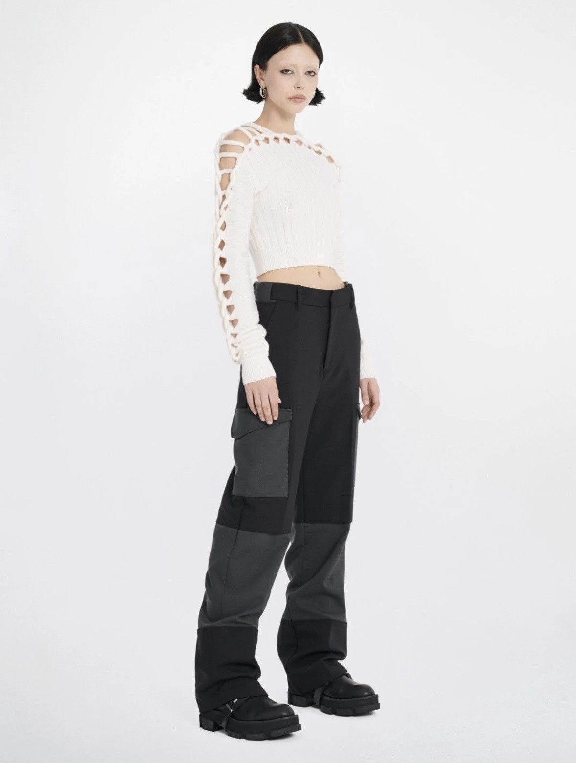 Dion Lee Dion Lee Merino Knit Finger Braid Crop Sweater XS Size XS / US 0-2 / IT 36-38 - 2 Thumbnail