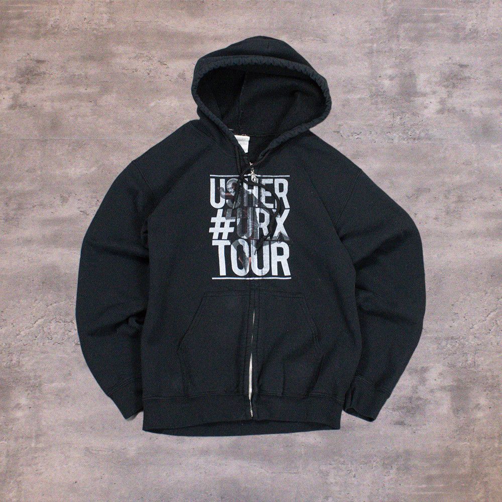 Band Tees Vintage VTG 2000's 00's Usher URX Tour Zip Up Black Hoodie Size US S / EU 44-46 / 1 - 2 Thumbnail