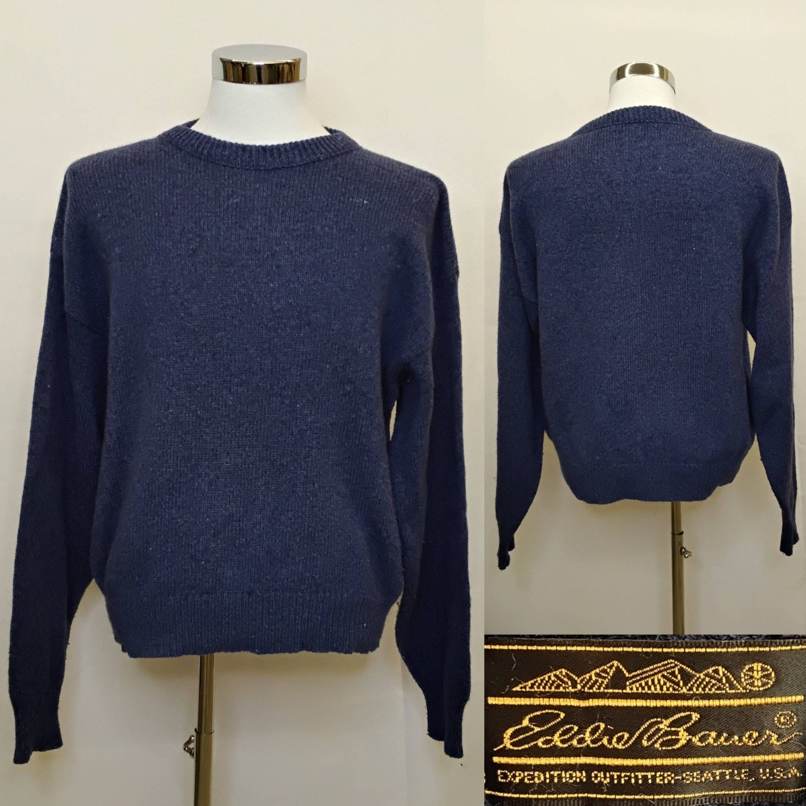 Eddie Bauer Eddie Bauer Sweater Men's XL Blue Wool Blend VTG 90's USA Size US XL / EU 56 / 4 - 1 Thumbnail