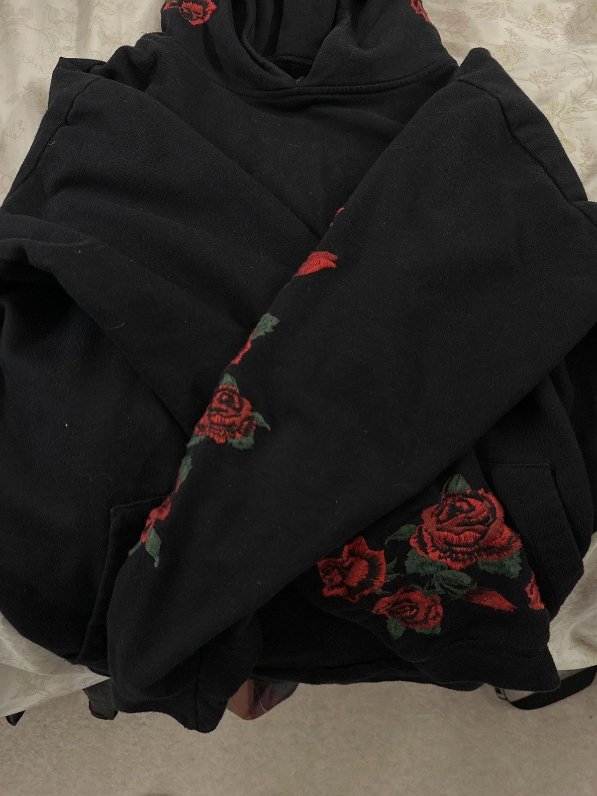 Vintage × Zara Rose Embroidered Pullover Hoodie Size US S / EU 44-46 / 1 - 2 Thumbnail