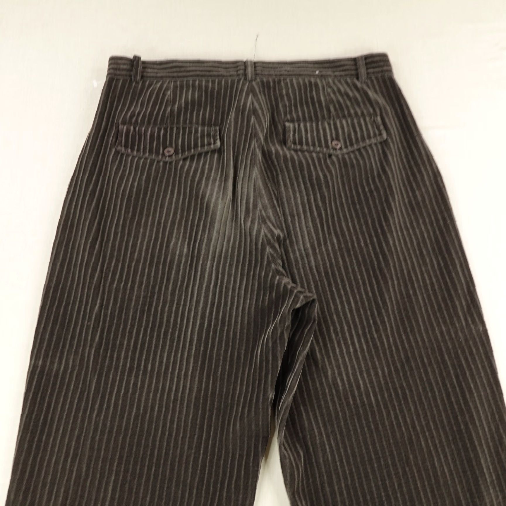 Velour Vintage Godbody Pants Men 34 Brown Velour Corduroy Cords Pleated Chino Baggy Y2K Size US 35 - 5 Thumbnail