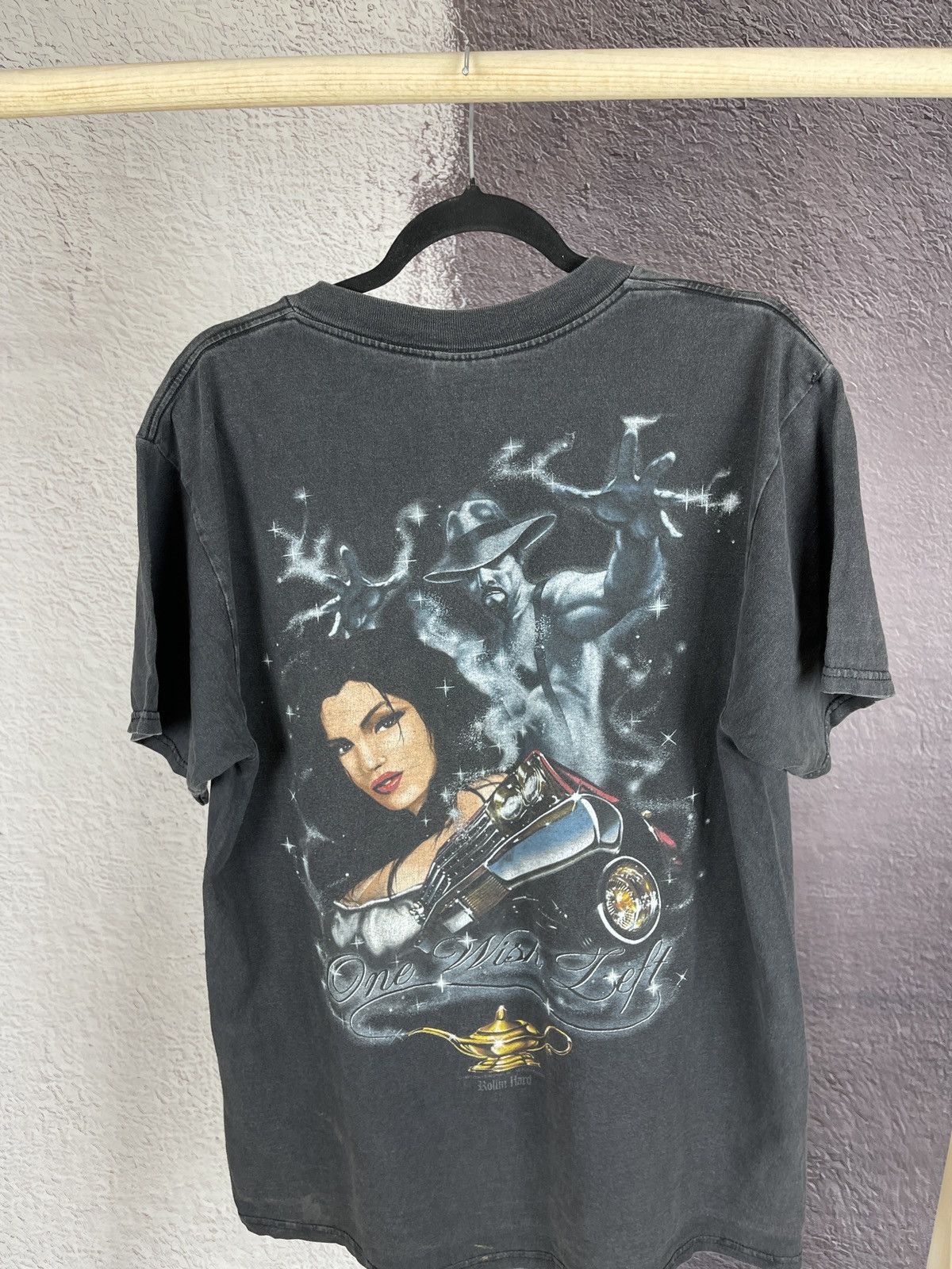 Band Tees × Vintage Tultex vintage 90s Rollin Hard One wish left band tee shirt Size US L / EU 52-54 / 3 - 7 Thumbnail