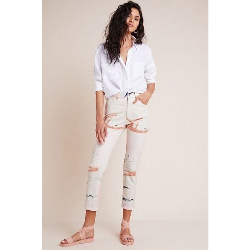 Anthropologie Anthropologie x Moglea Ultra High-Rise Slim Straight (28) Size 28" / US 6 / IT 42 - 1 Thumbnail