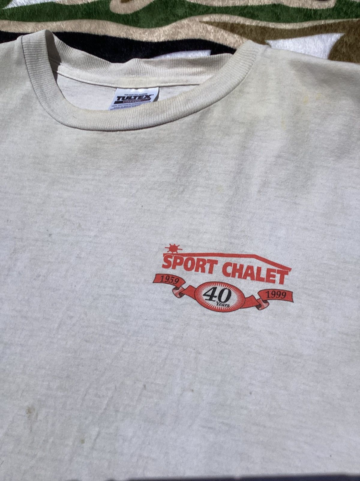 Tultex × Vintage Vintage 1990s sports chalet, distressed worn T-shirt Size US XL / EU 56 / 4 - 4 Thumbnail